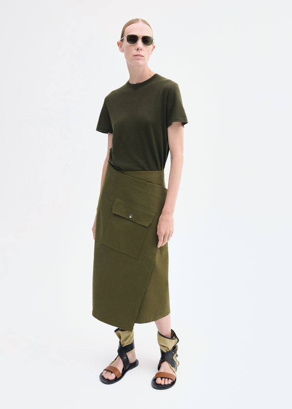 Relaxed Tee in Fine Cashmere - Olive - CO