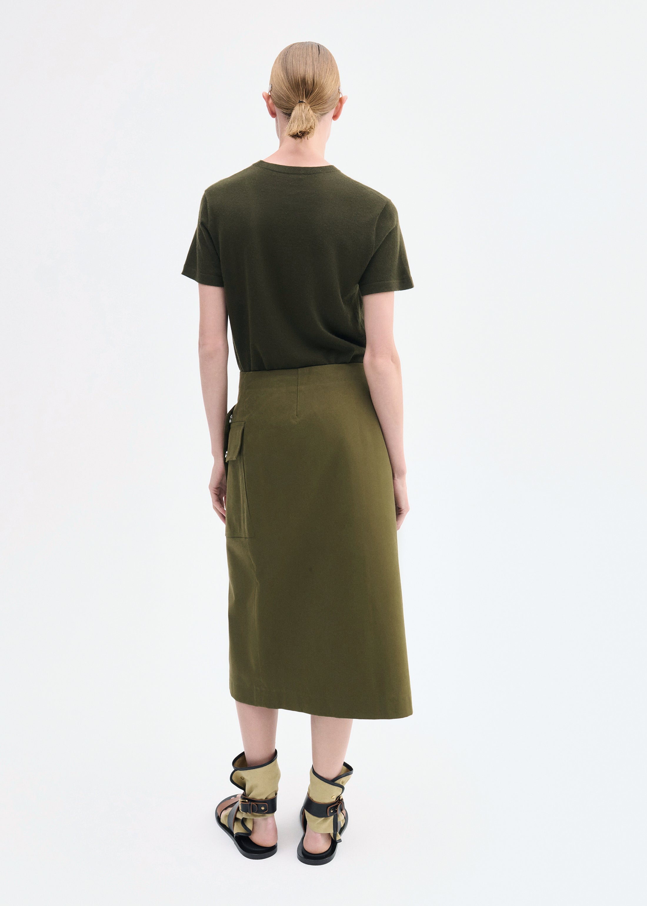 Relaxed Tee in Fine Cashmere - Olive