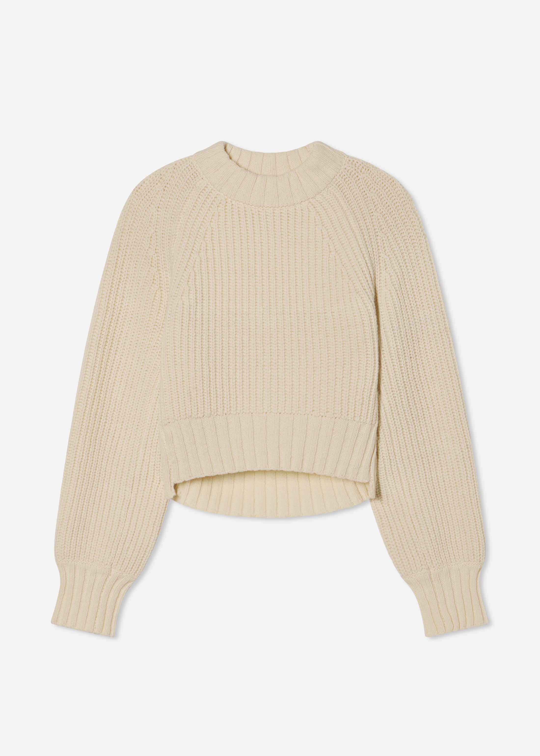 Wool Blend Cropped Sweater - Ivory