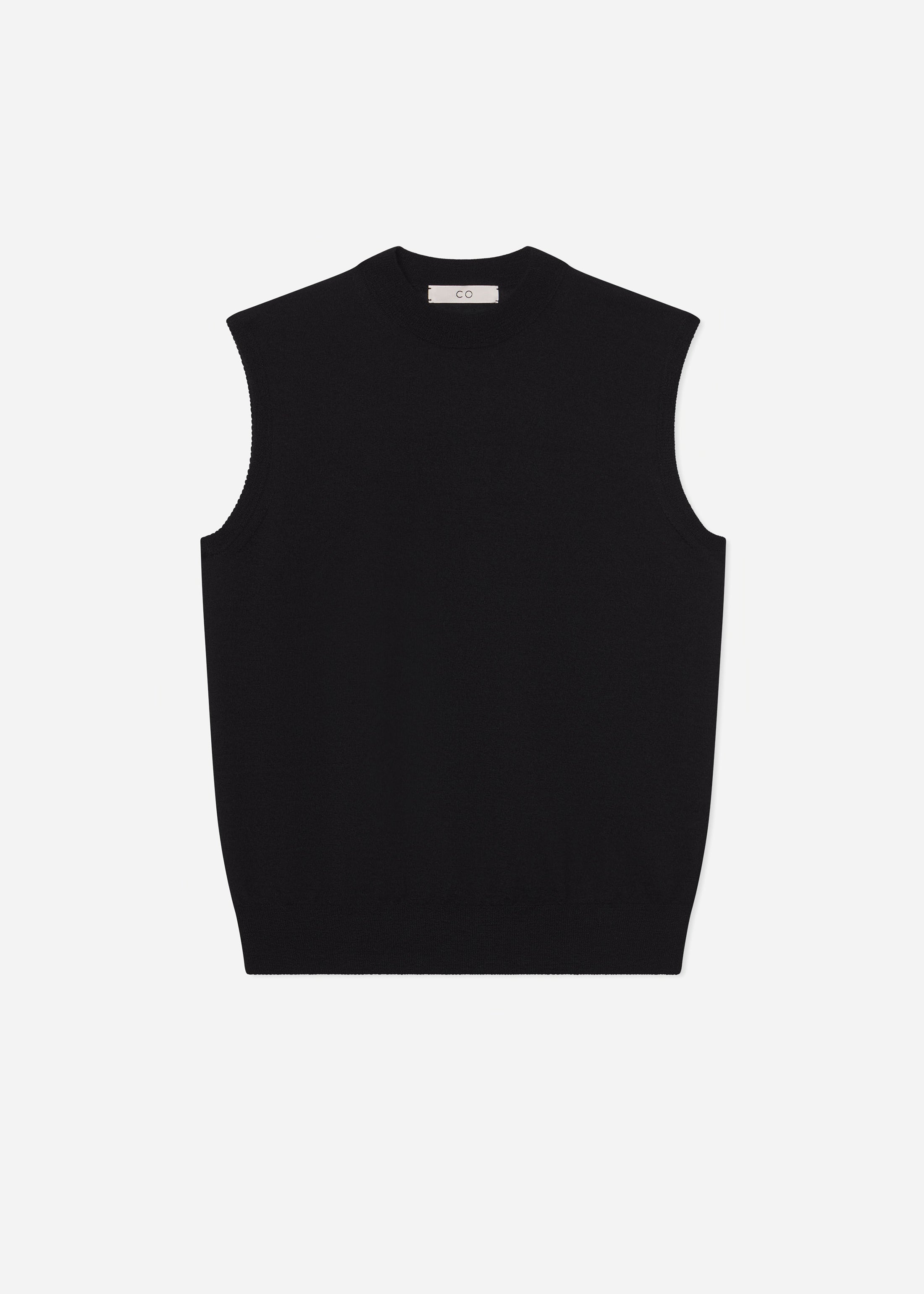 Shell Tank in Fine Cashmere - Black