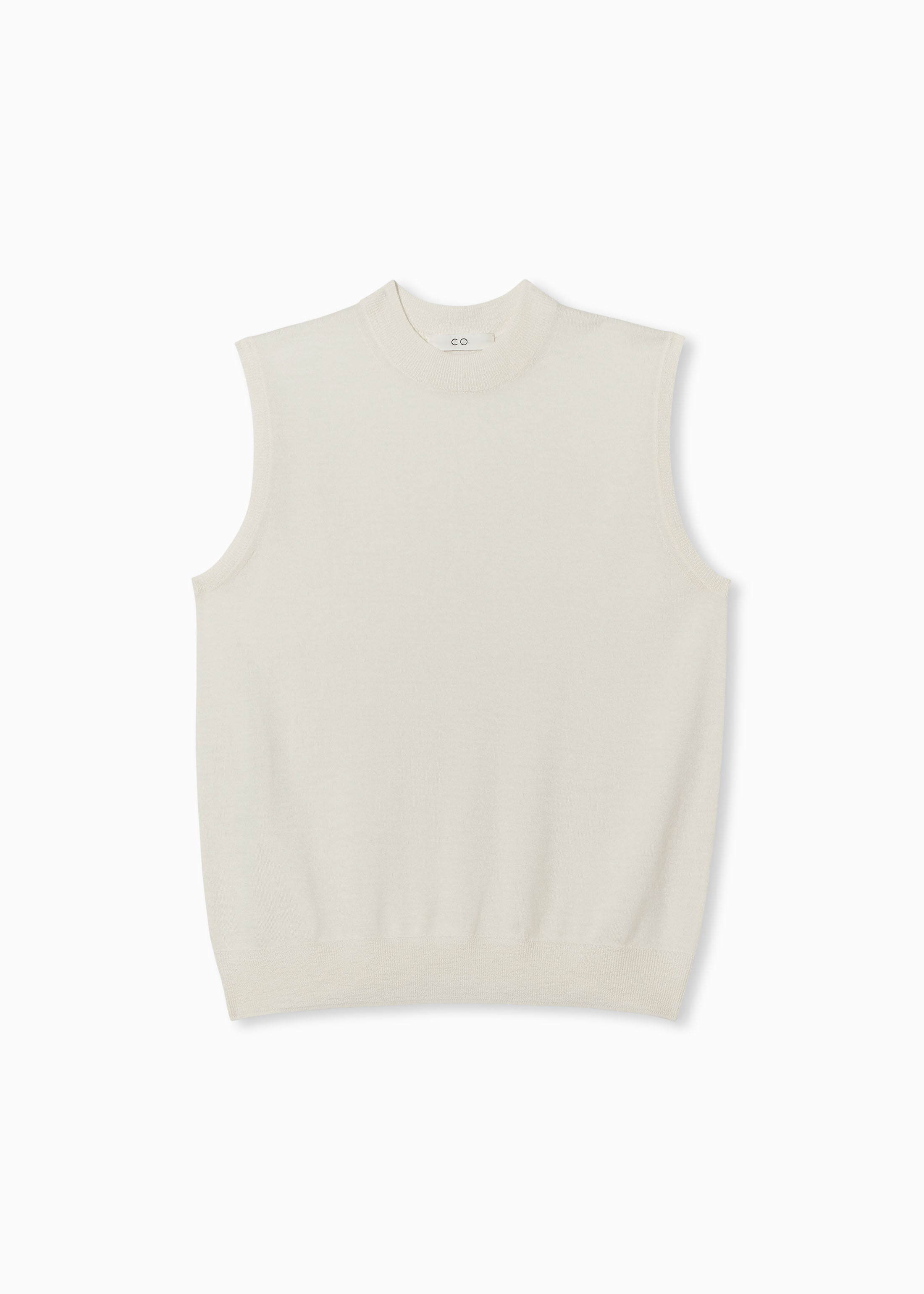 Shell Tank in Fine Cashmere - Ivory