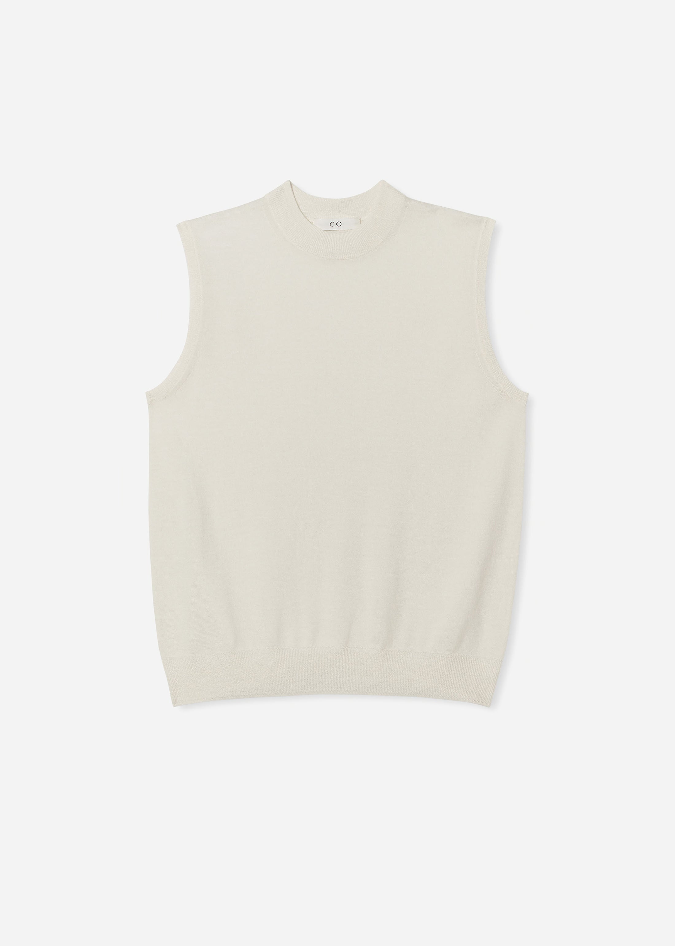 Shell Tank in Fine Cashmere - Ivory