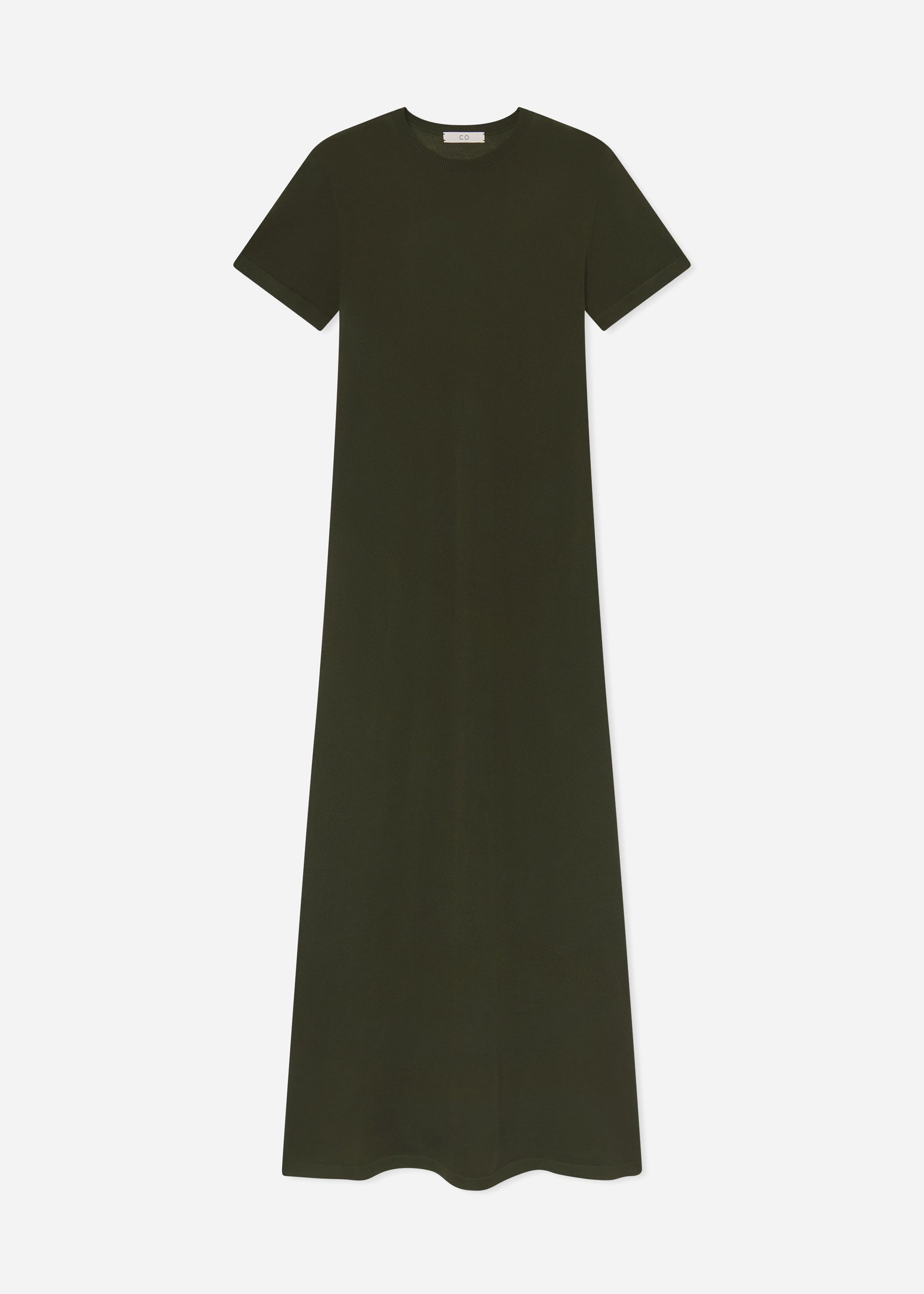 T-Shirt Dress in Fine Cashmere - Olive