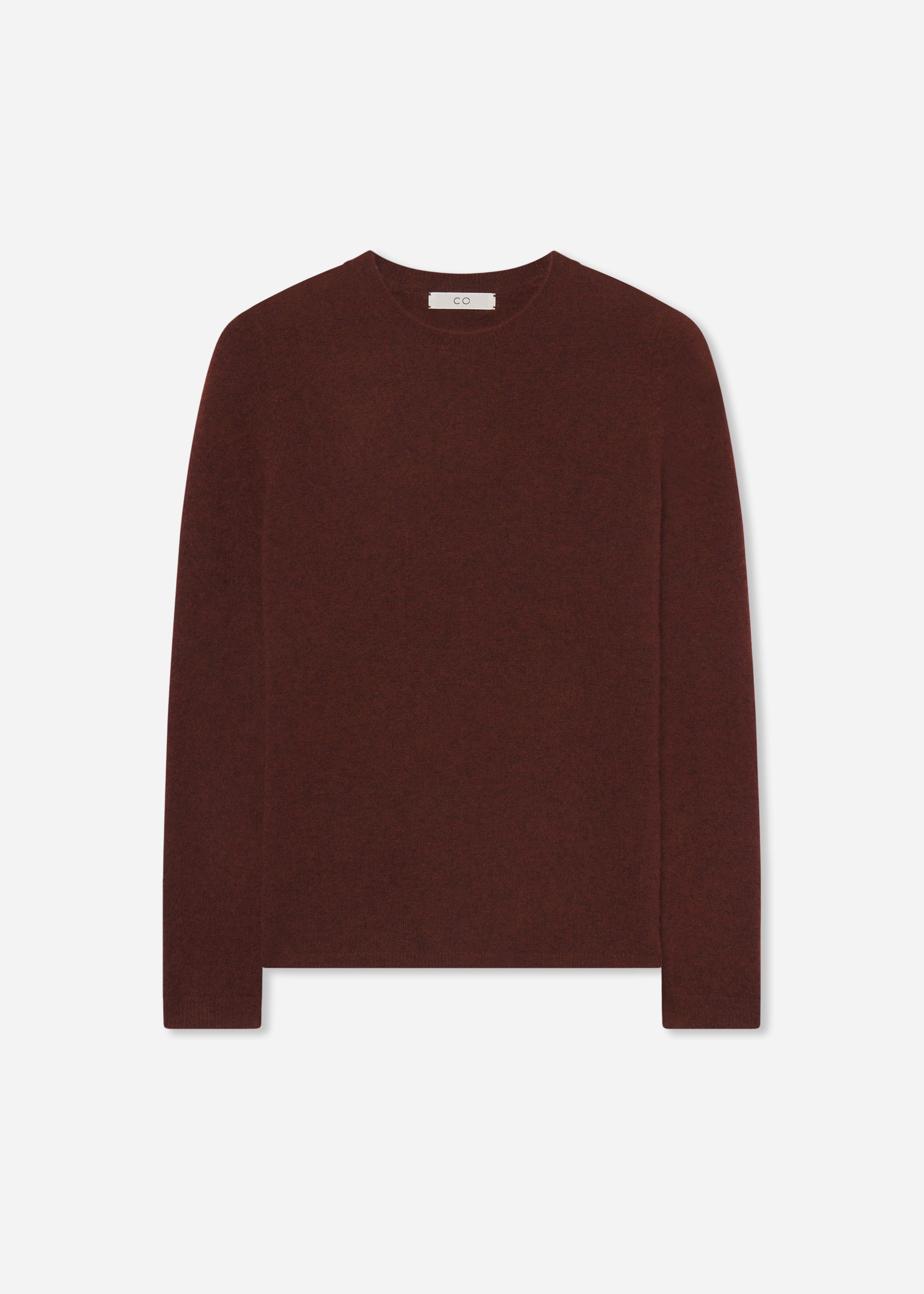 Long Sleeve Crew Sweater in Cashmere Silk - Brick