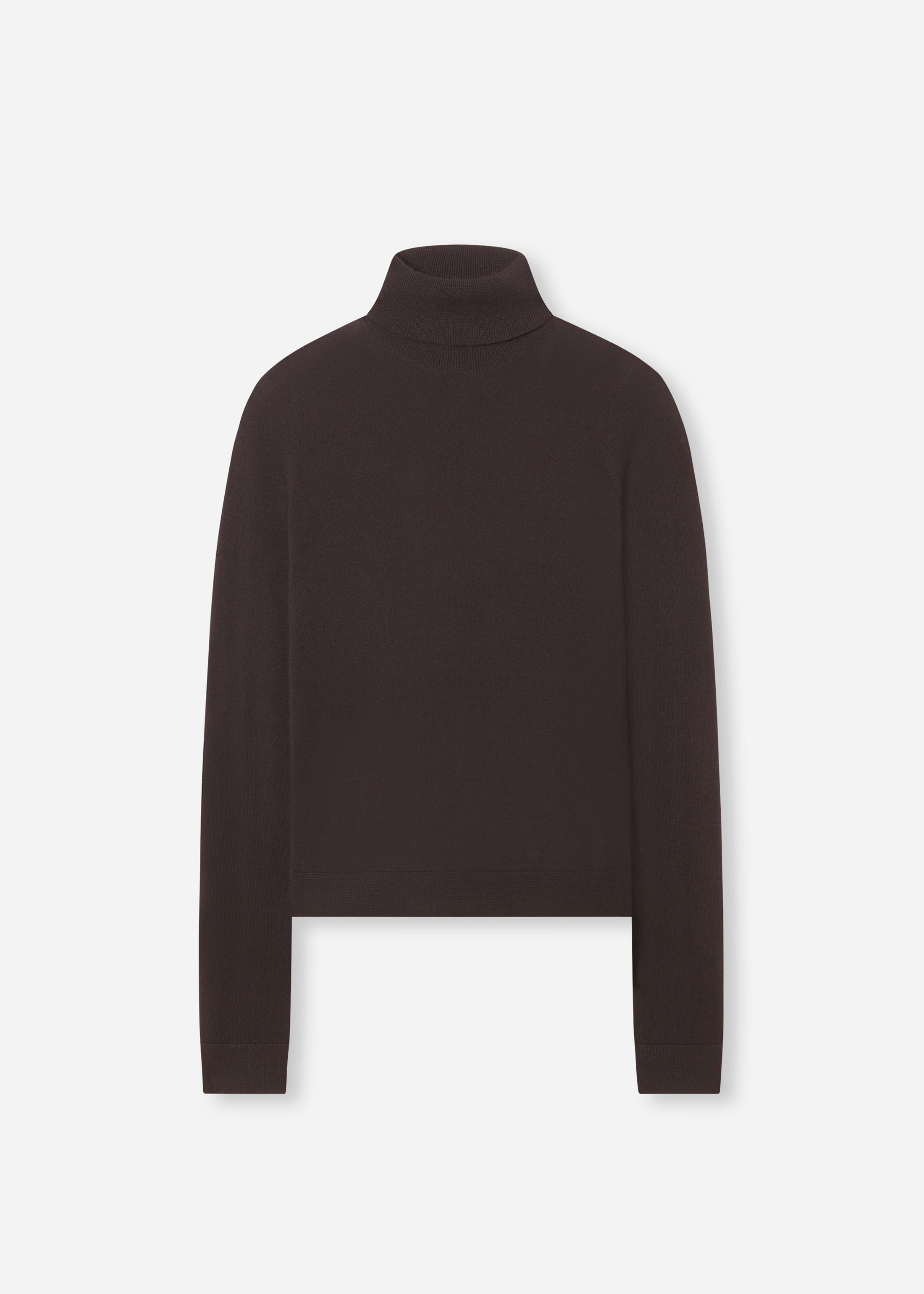 Slim Turtleneck in Fine Cashmere - Chocolate