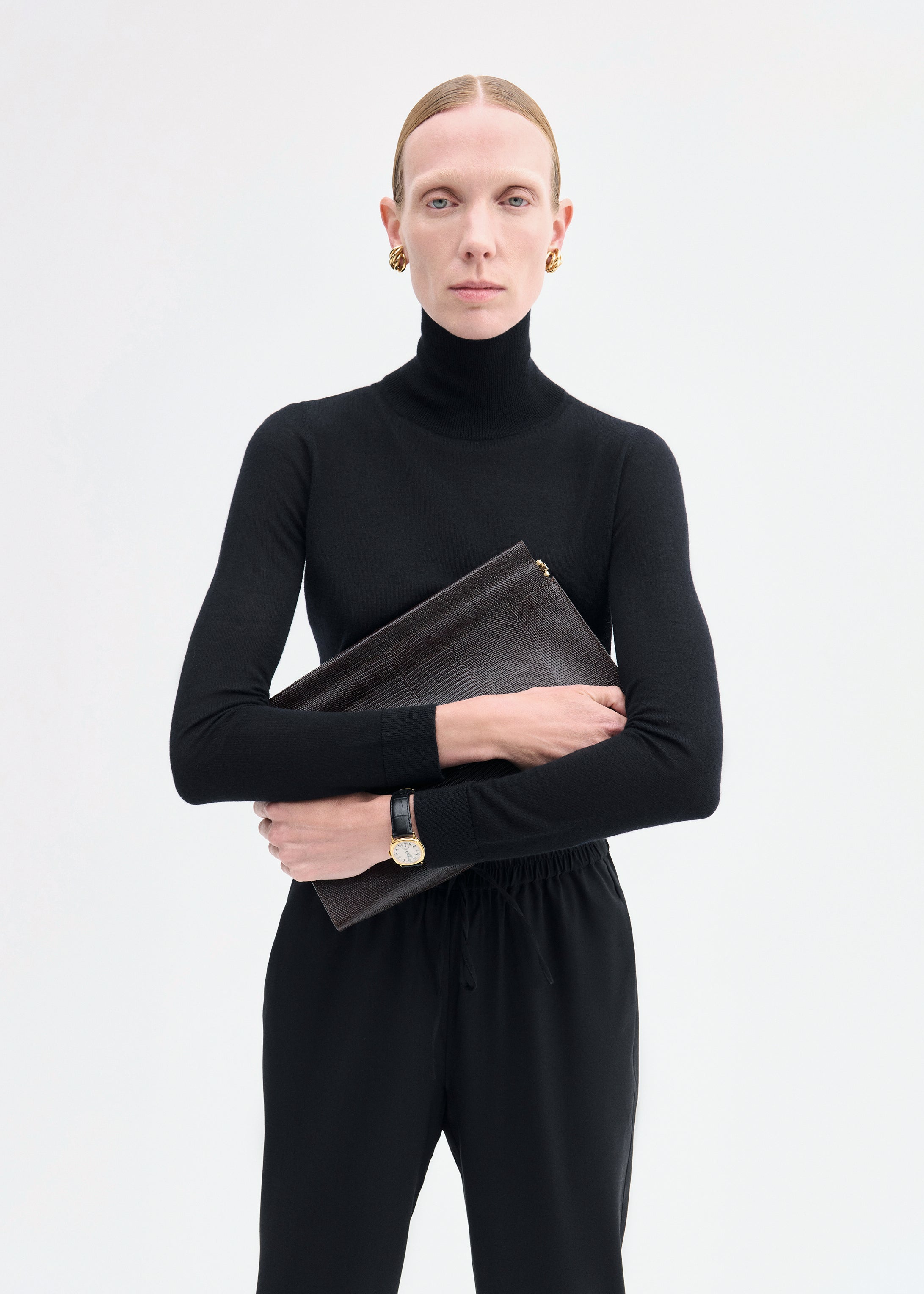 Slim Turtleneck in Fine Cashmere - Black