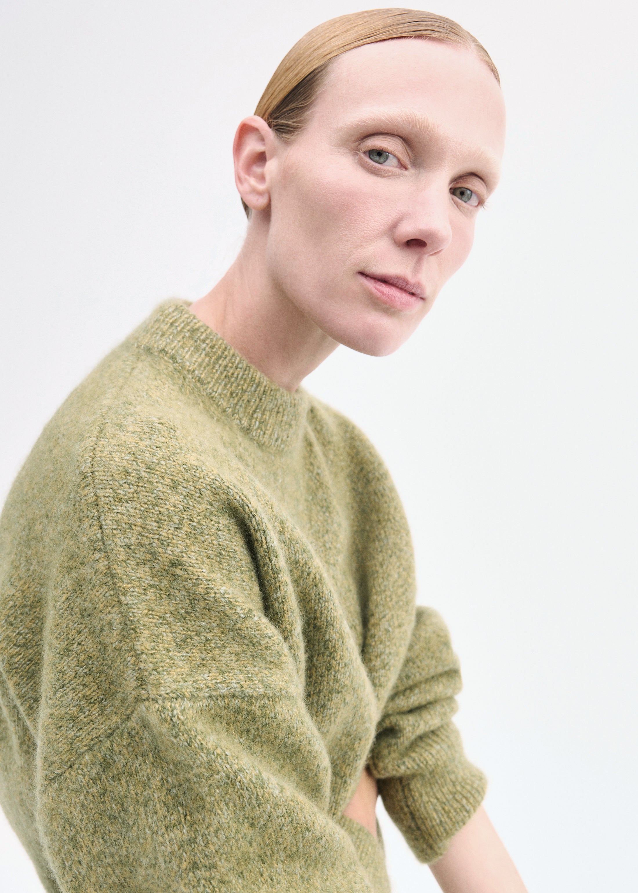 Boyfriend Sweater in Cashmere - Mossy