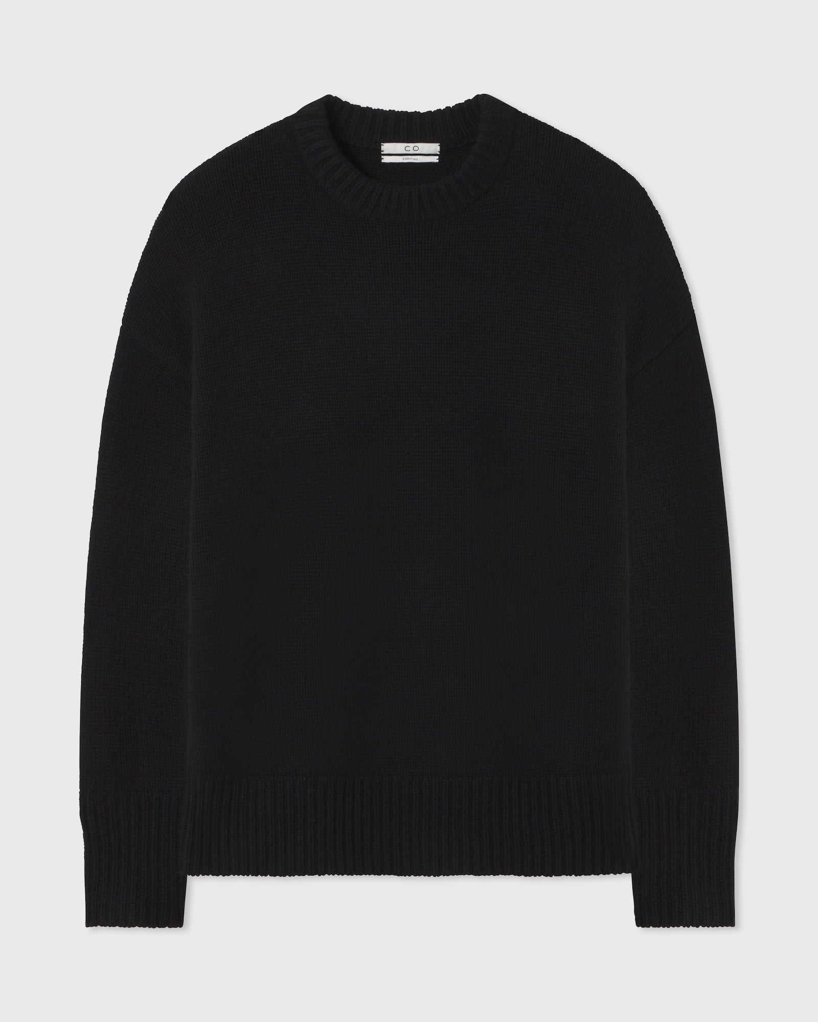 Boyfriend Crew Neck in Wool Cashmere - Black - CO Collections