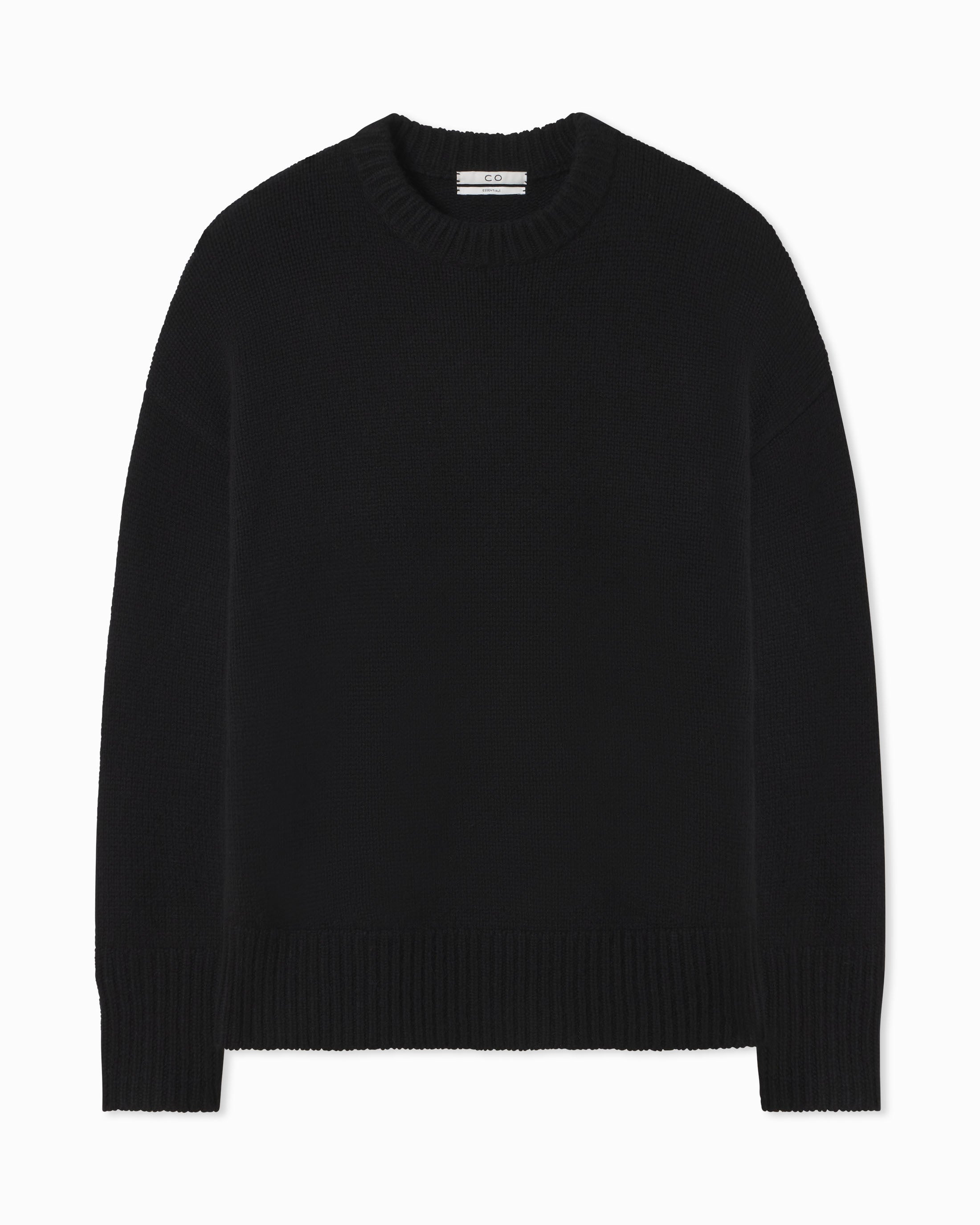Boyfriend Crew Neck in Wool Cashmere - Black