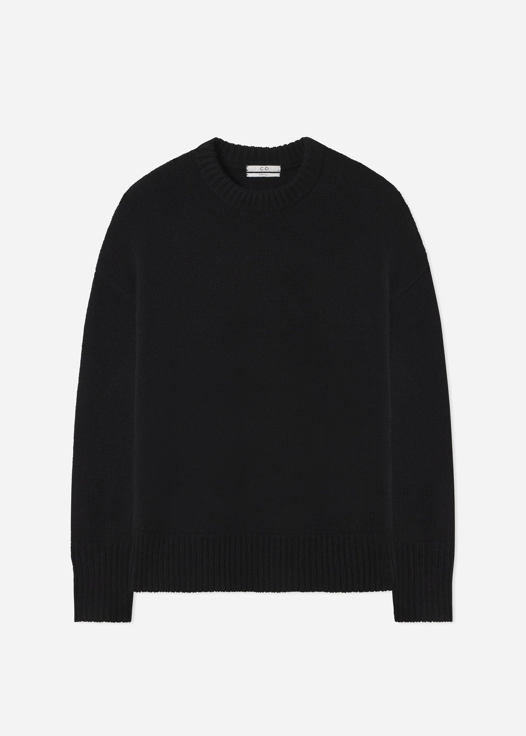 Boyfriend Crew Neck in Wool Cashmere - Black
