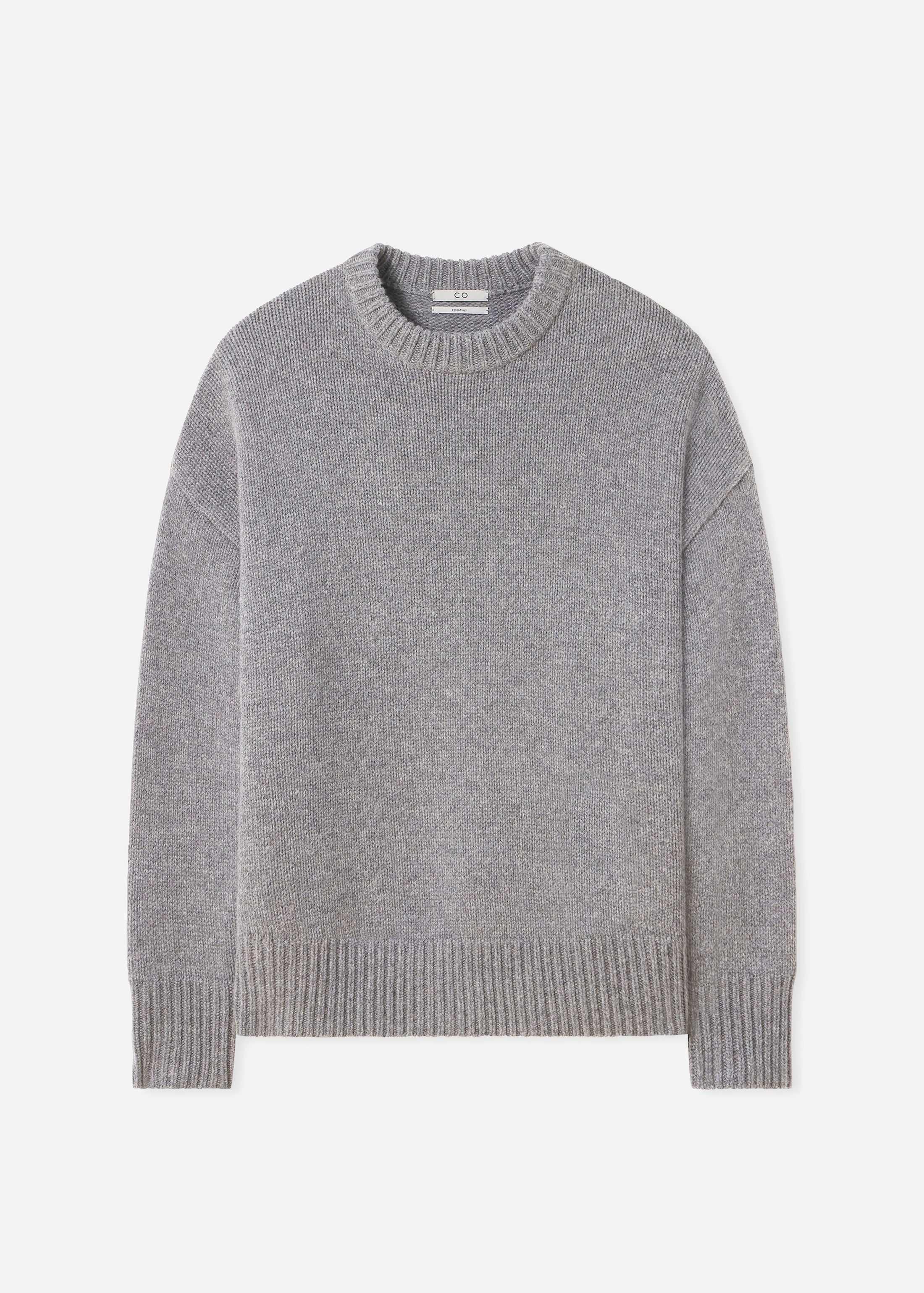 Boyfriend Crew Sweater in Wool Cashmere - Taupe