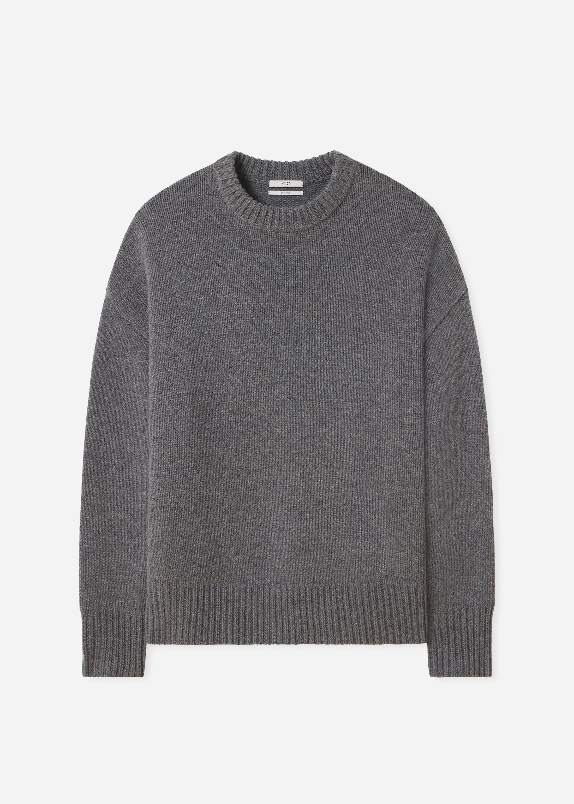 Boyfriend Crew Neck in Wool Cashmere - Grey