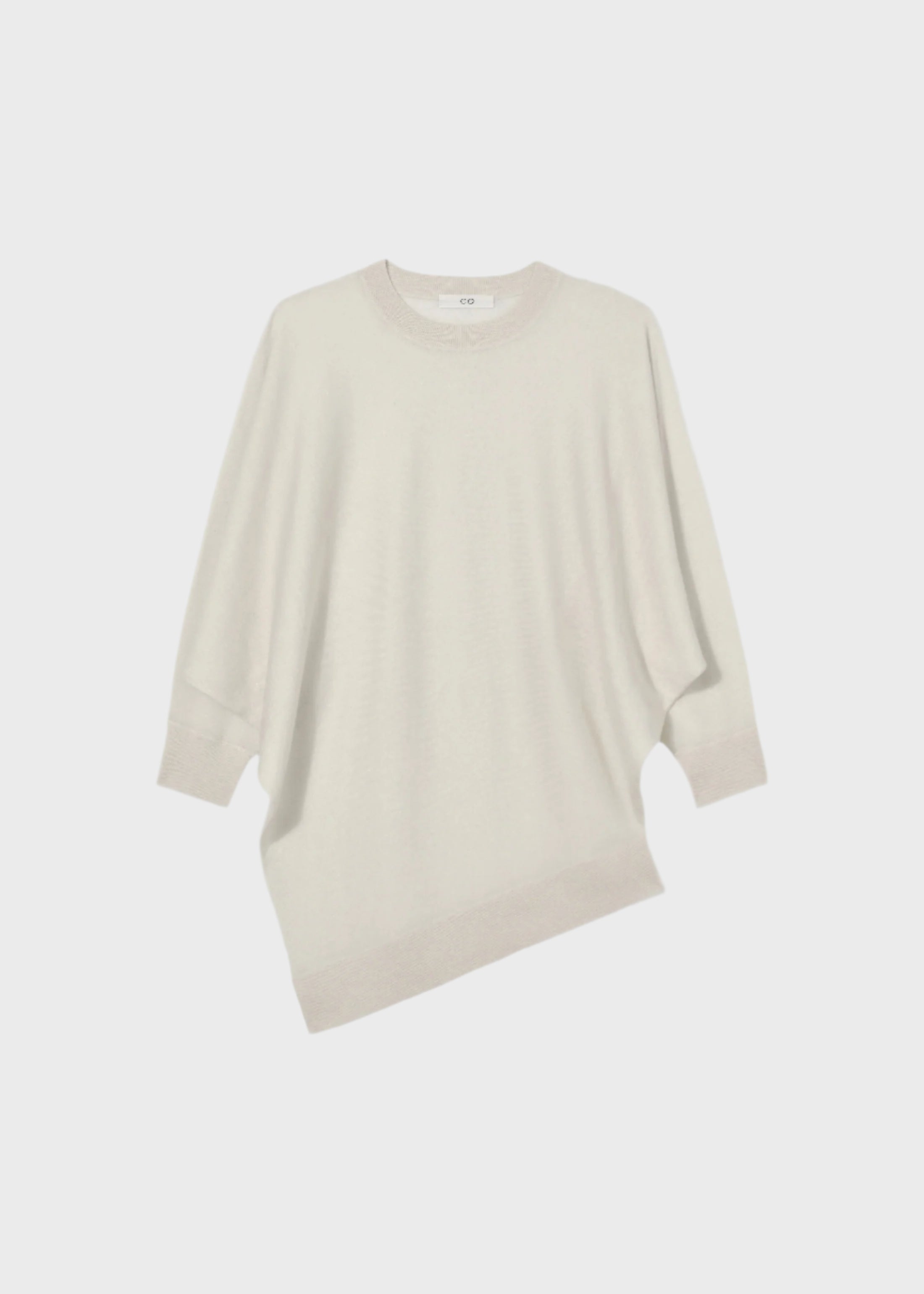 Draped Knit Top in Fine Cashmere - Ivory