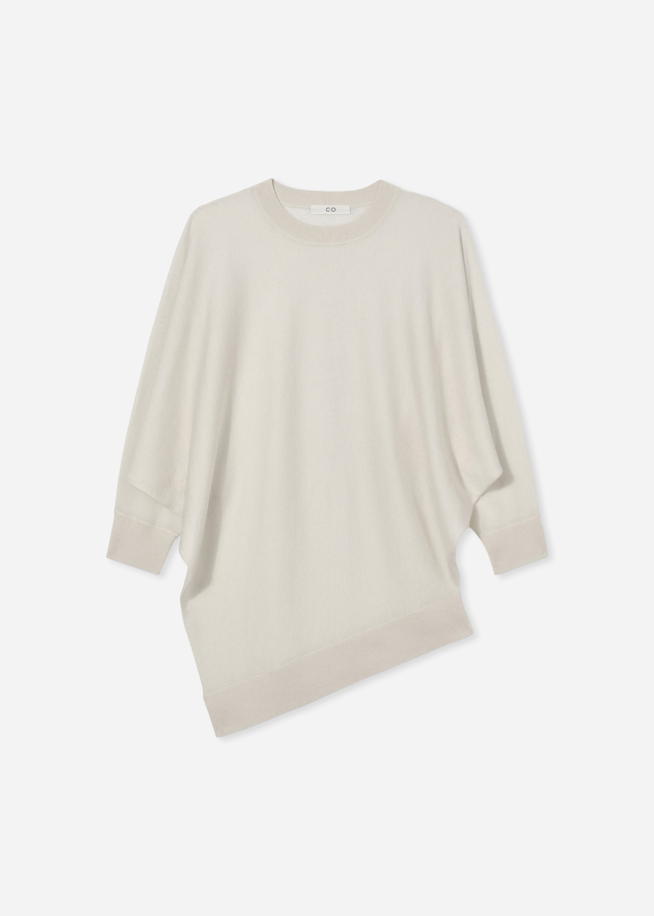 Draped Knit Top in Fine Cashmere - Ivory