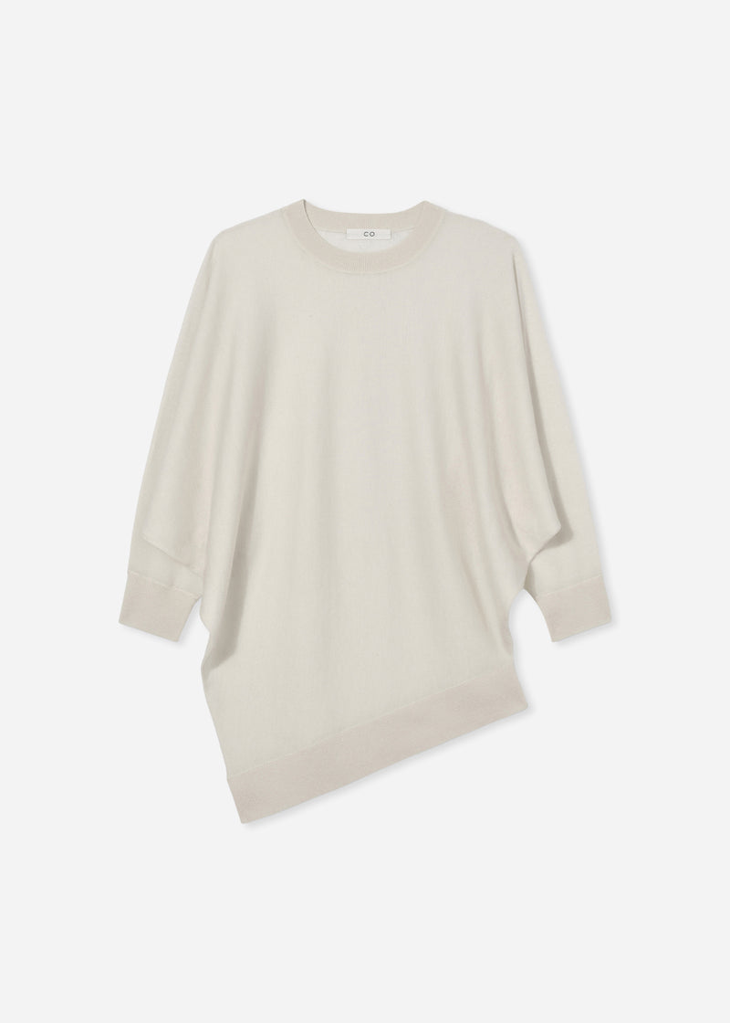 Draped Knit Top in Fine Cashmere - Ivory - CO