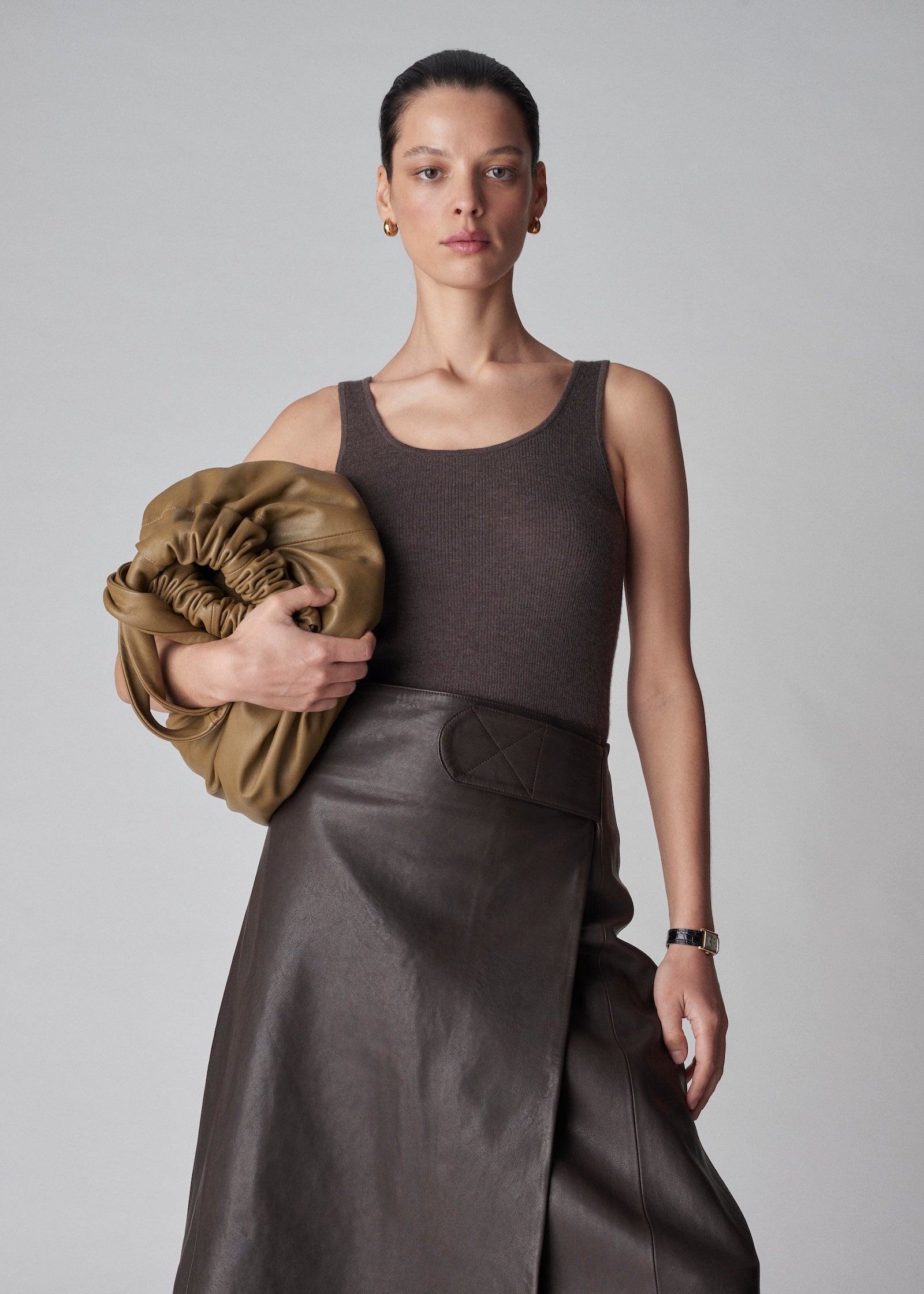 Sweater Tank in Fine Cashmere - Brown - CO Collections