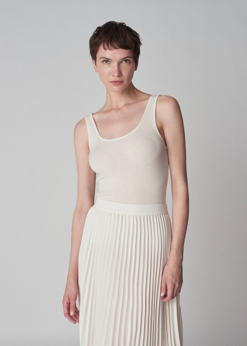 Sweater Tank in Fine Cashmere - Ivory - CO