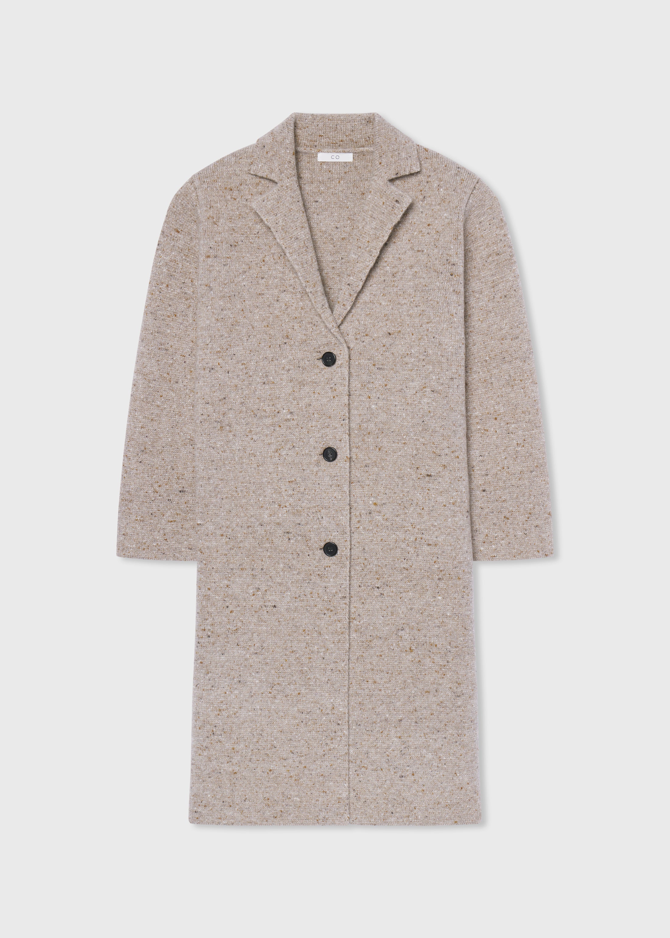 Sweater Coat in Wool Cashmere Tweed - Antelope