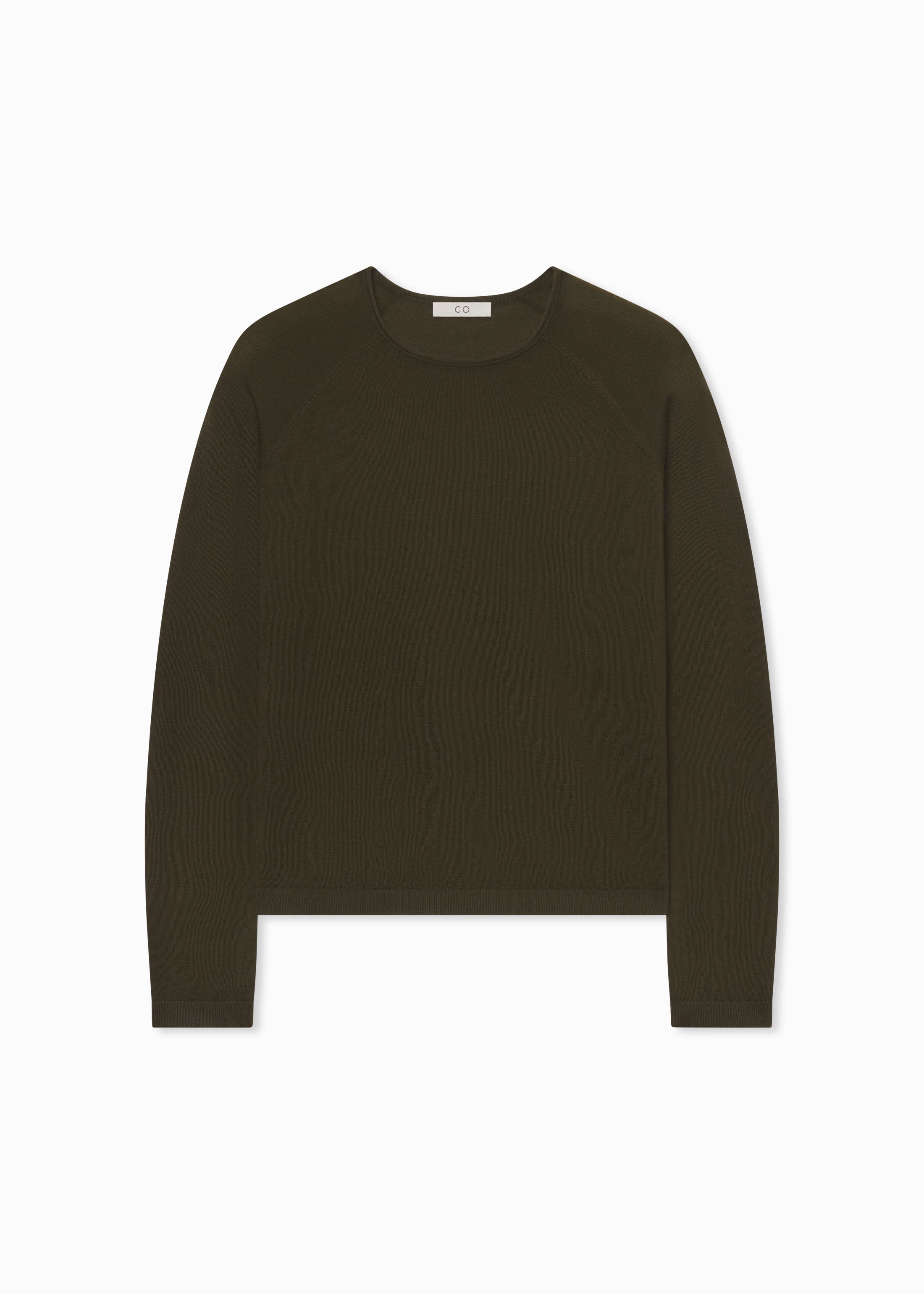 Raglan Sweater in Fine Cashmere - Olive