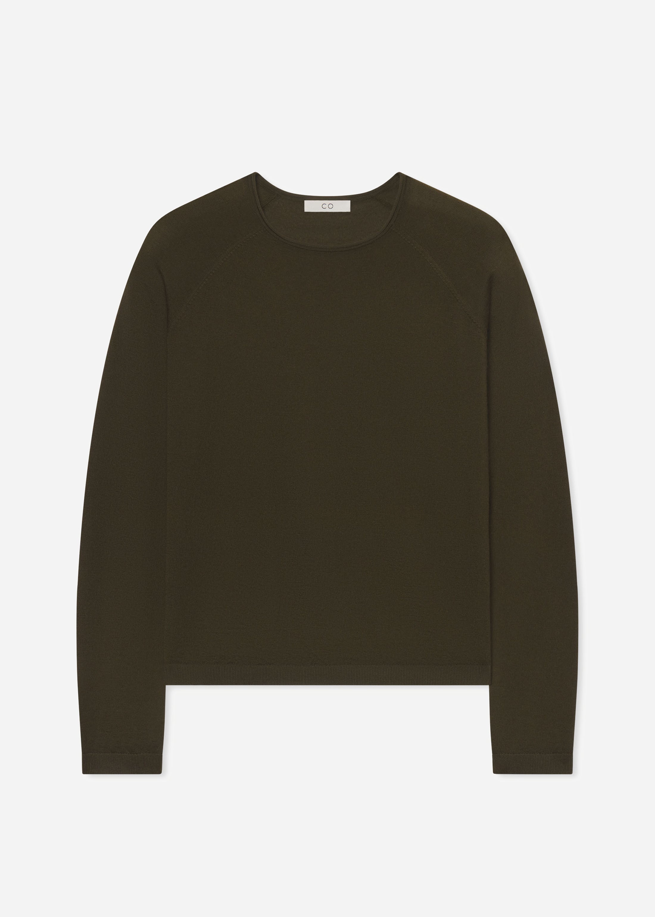 Raglan Sweater in Fine Cashmere - Olive