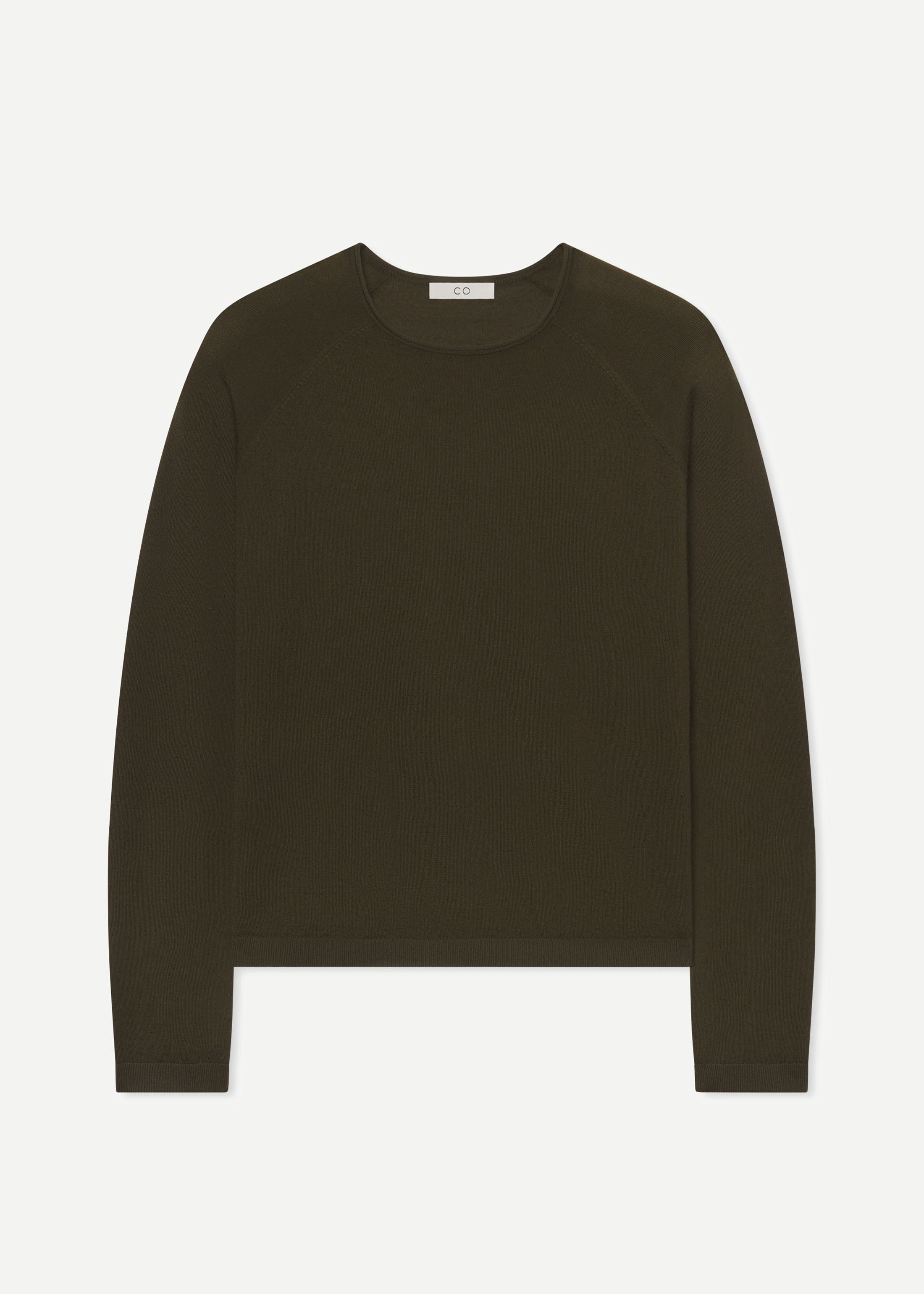 Raglan Sweater in Fine Cashmere - Olive
