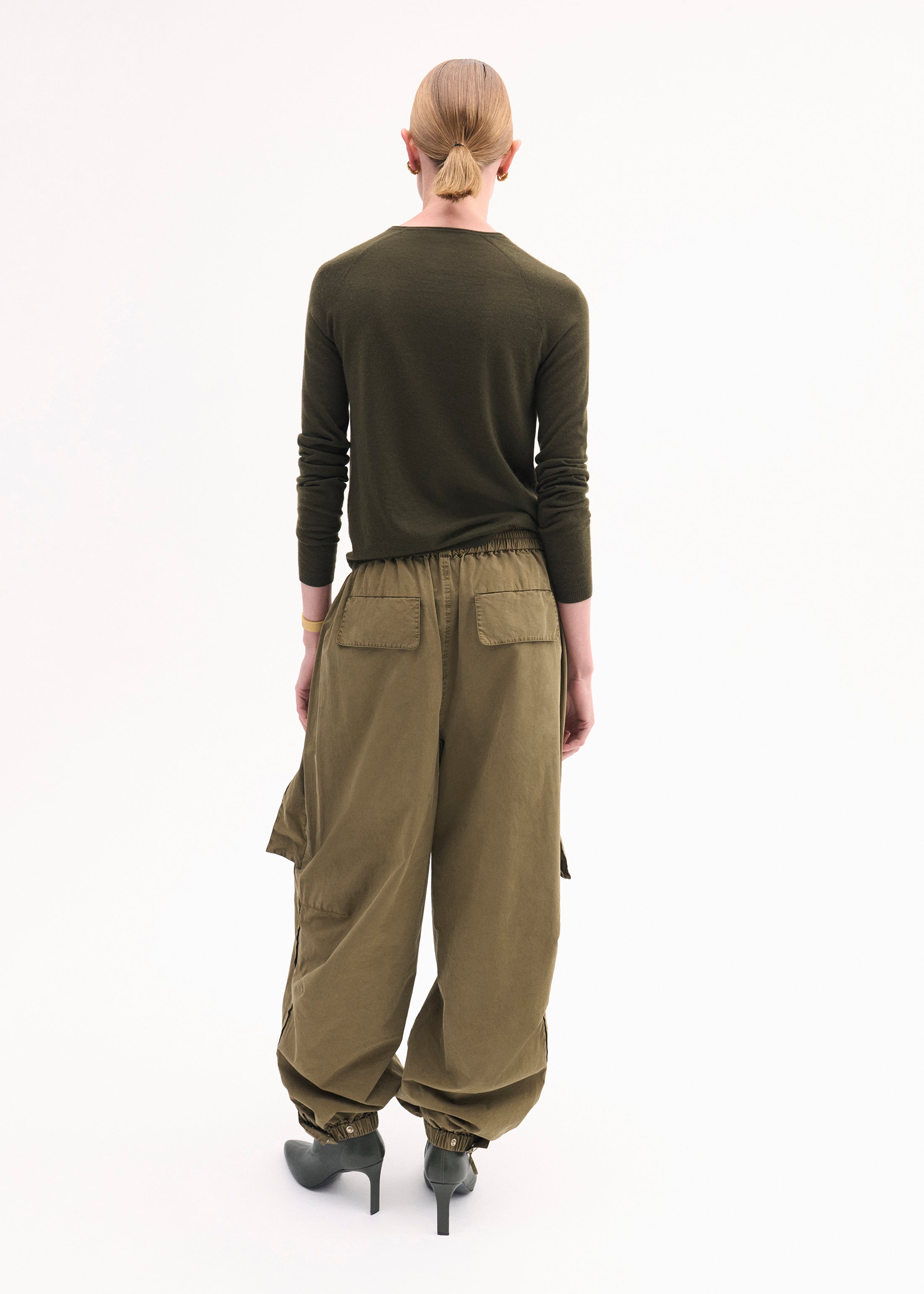 Raglan Sweater in Fine Cashmere - Olive