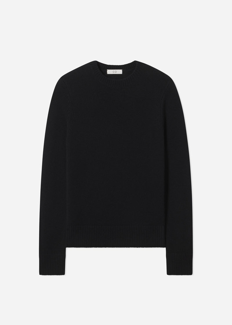 Crew Sweater in Cashmere - Black - CO