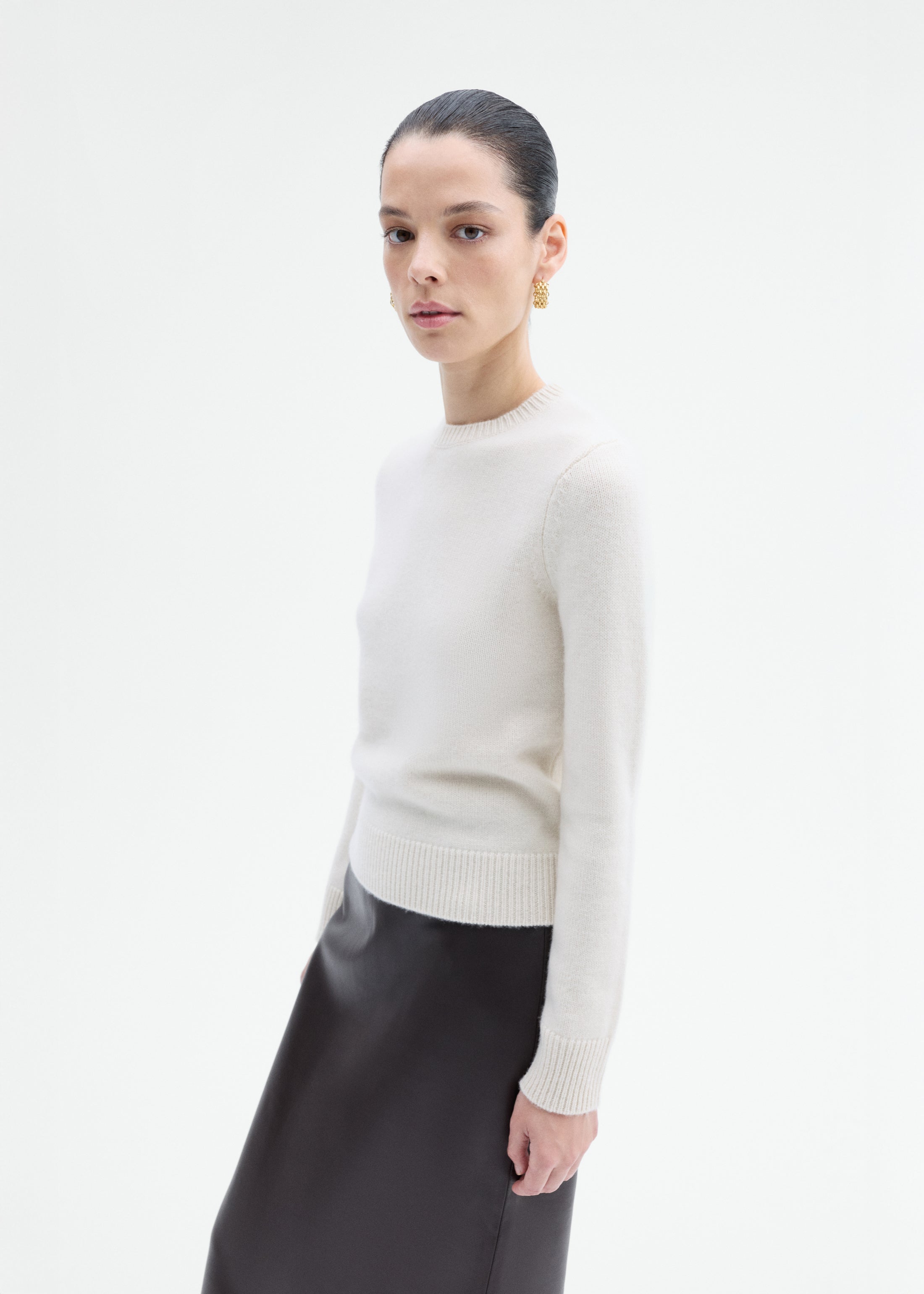 Crew Sweater in Cashmere - Ivory