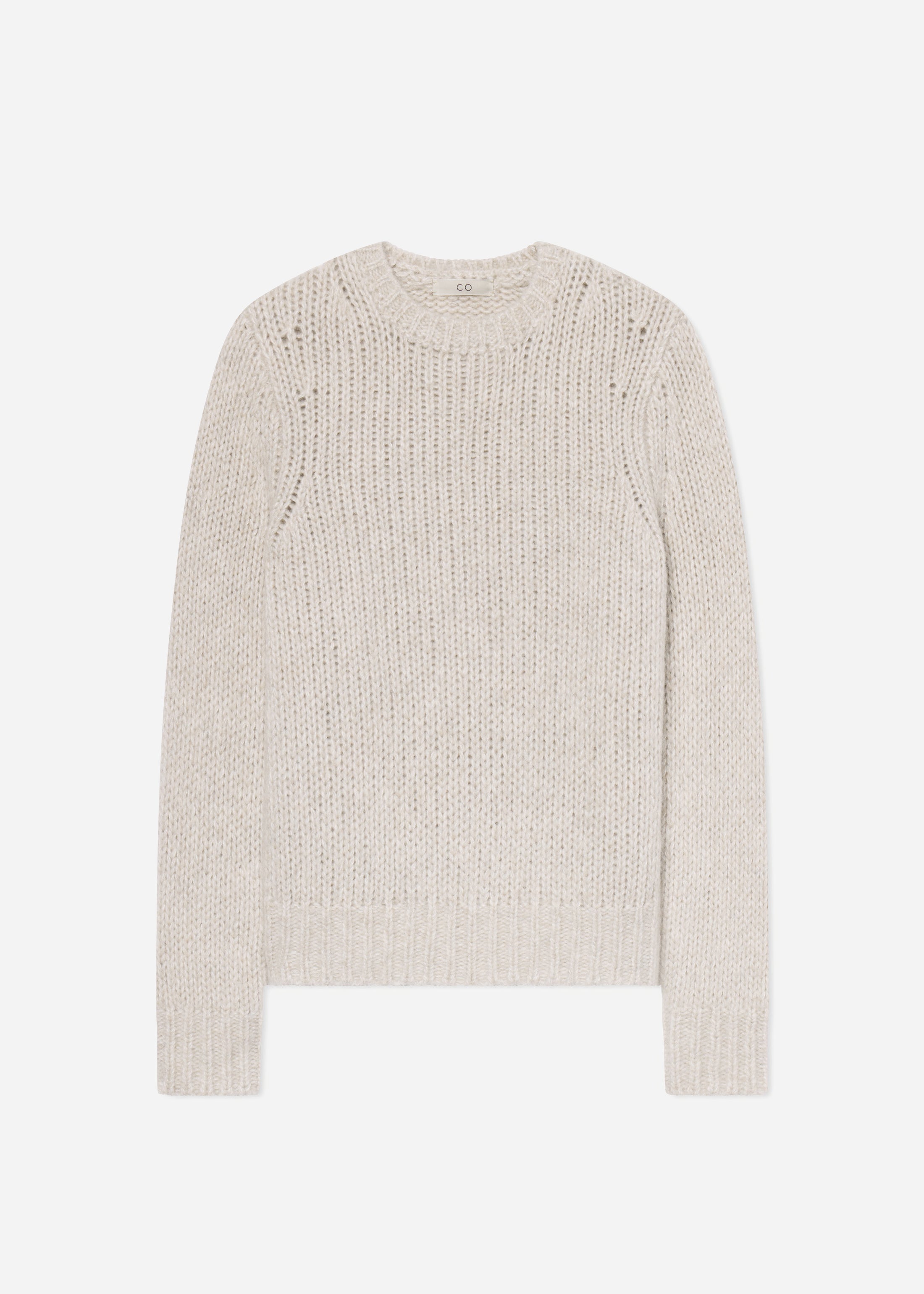 Fitted Crew Sweater in Cashmere Silk - Arctic