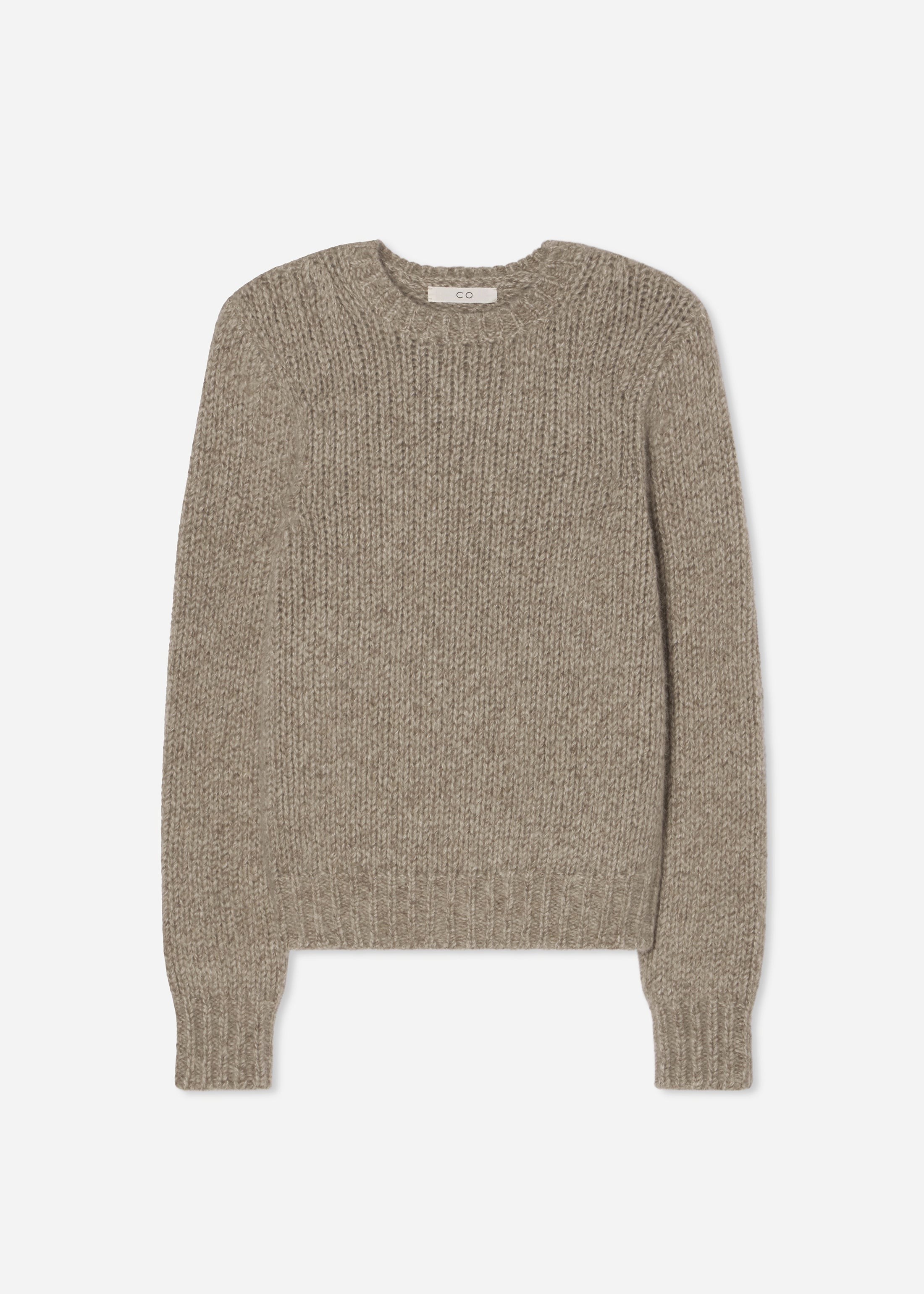 Fitted Crew Sweater in Cashmere - Hickory