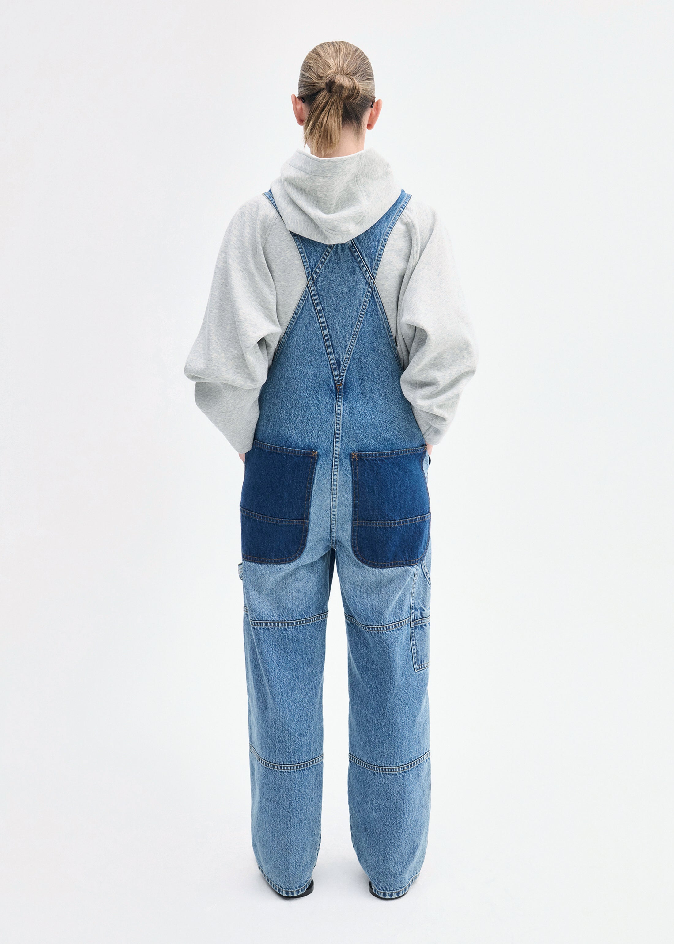Patchwork Denim Overall - Indigo
