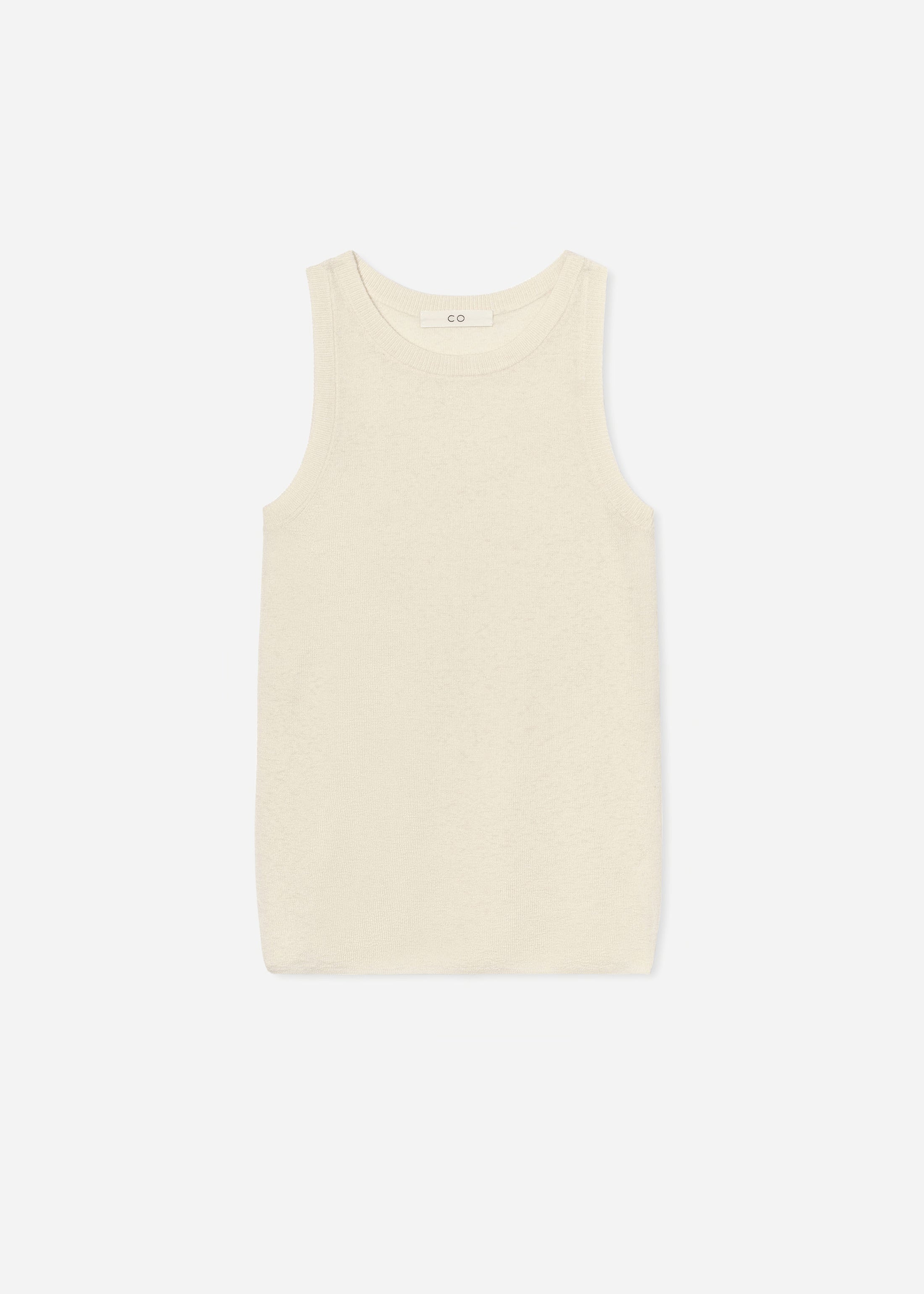 Sporty Tank in Fine Cashmere - Ivory