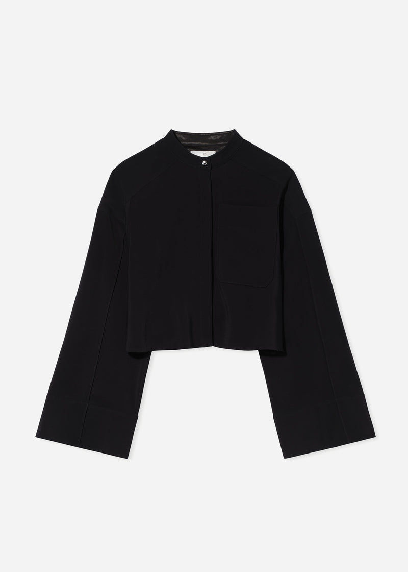 Bell Sleeve Blouse in Crepe - Black - CO