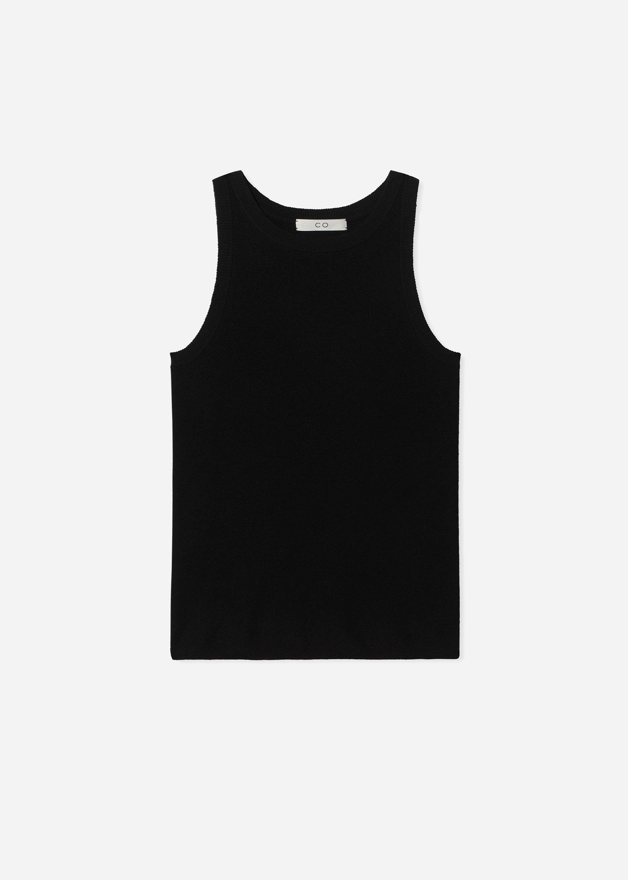 Sporty Tank in Fine Cashmere - Black