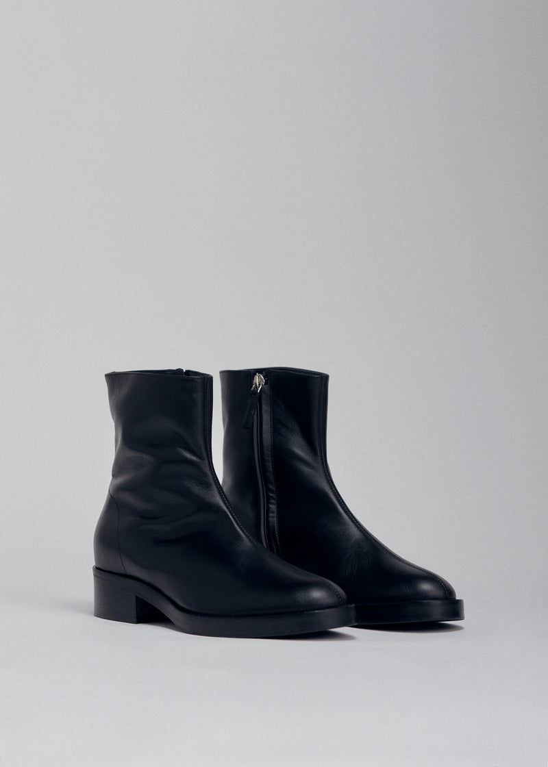Tall Ankle Boot In Smooth Leather - Black - CO