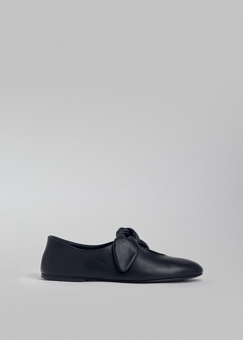 Bow Flat in Nappa Leather - Black - CO