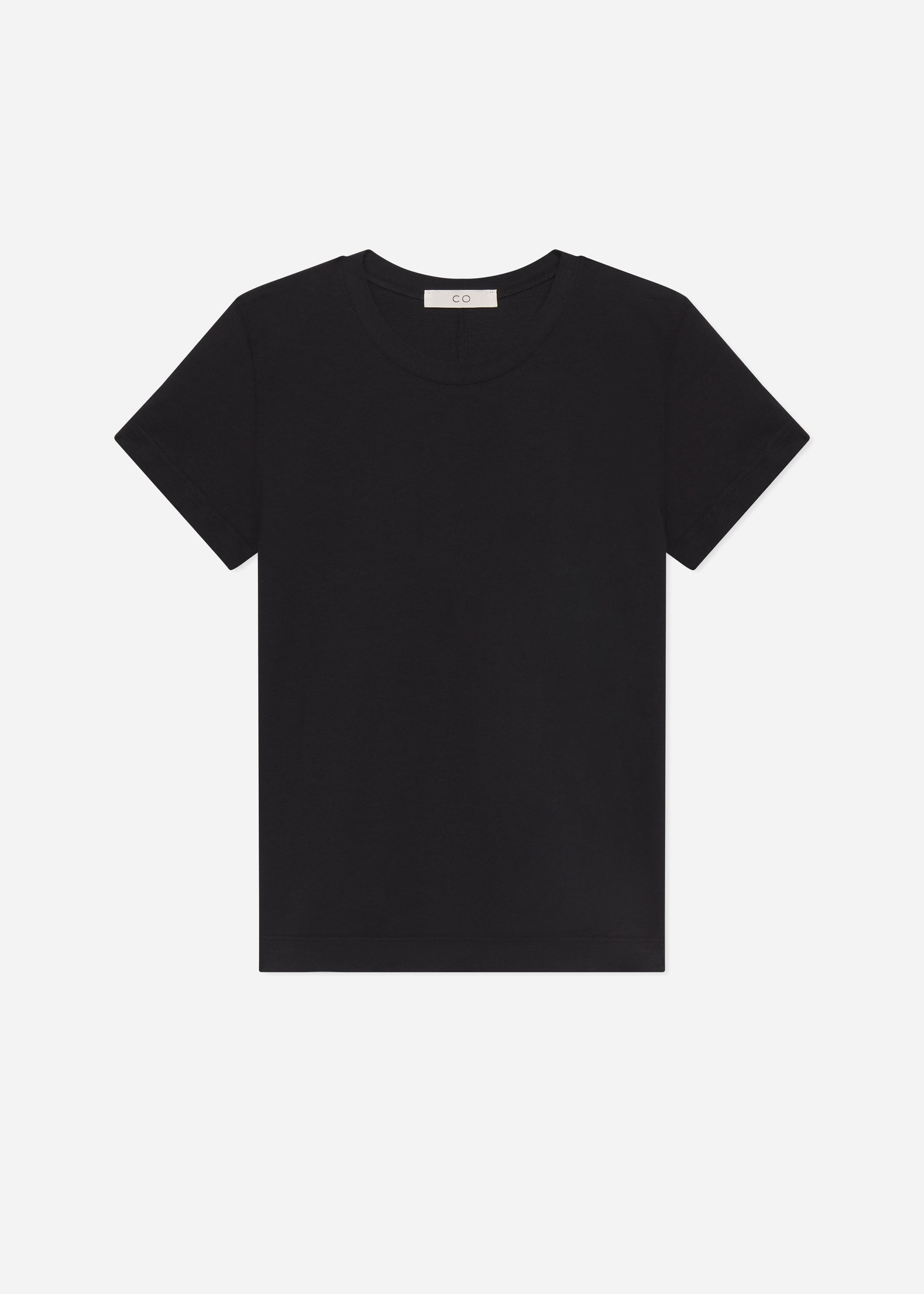 Fitted Tee in Cotton Jersey - Black