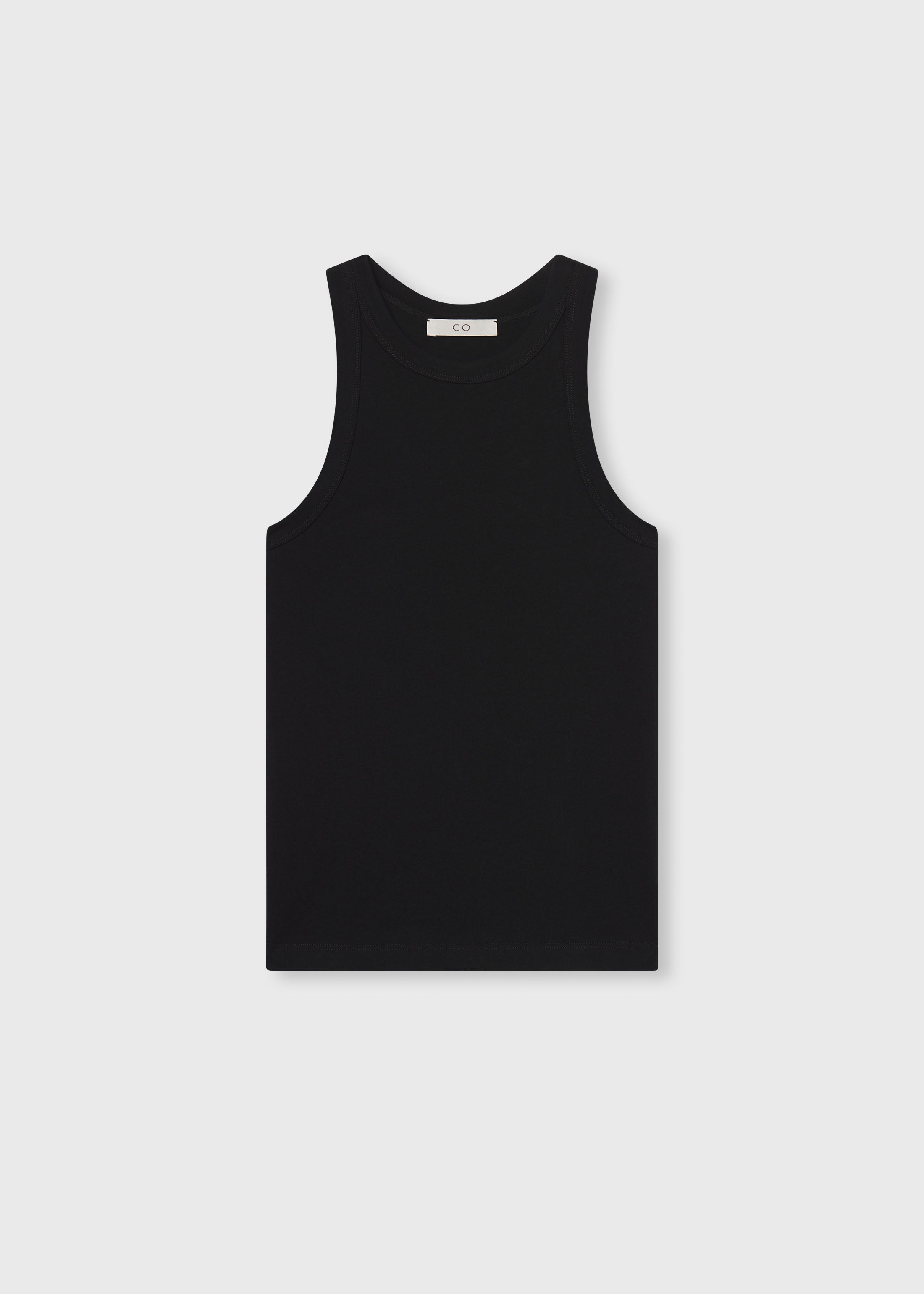 Fitted Tank in Cotton Jersey - Black