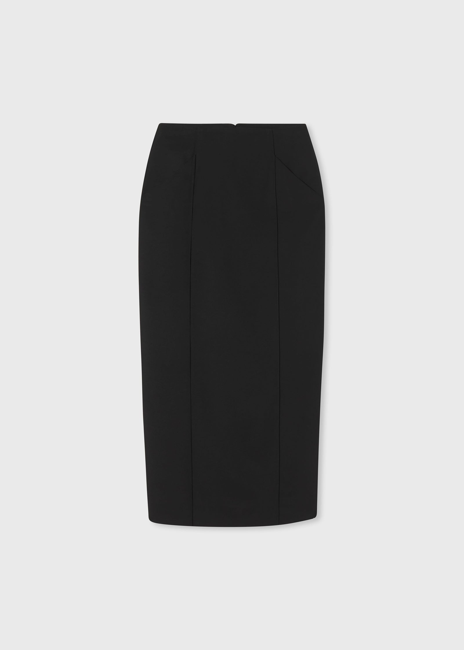 Seamed Pencil Skirt - Black