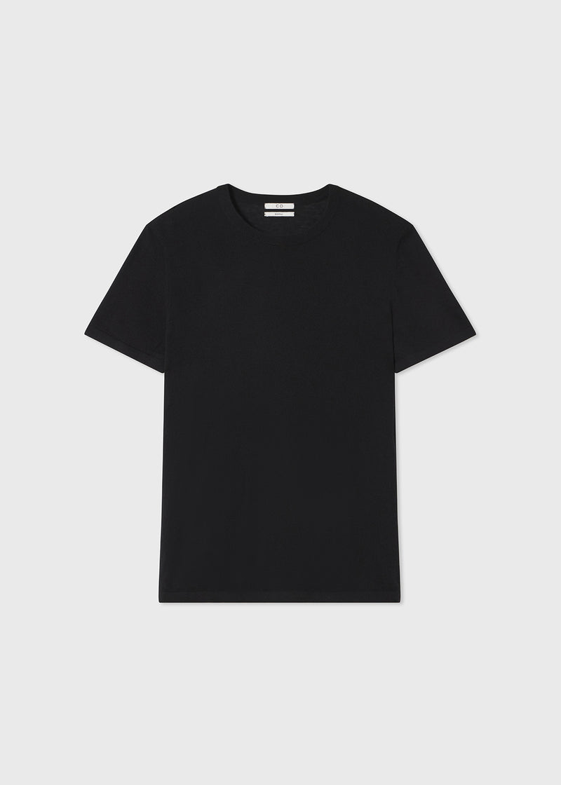 T-Shirt in Silk Knit - Black - CO