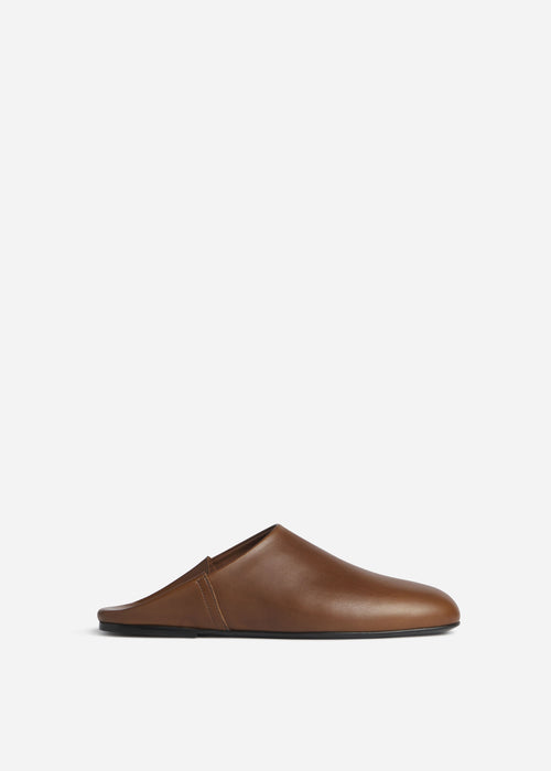 Babouche Mule in Smooth Leather - Cognac, image 1 of 3