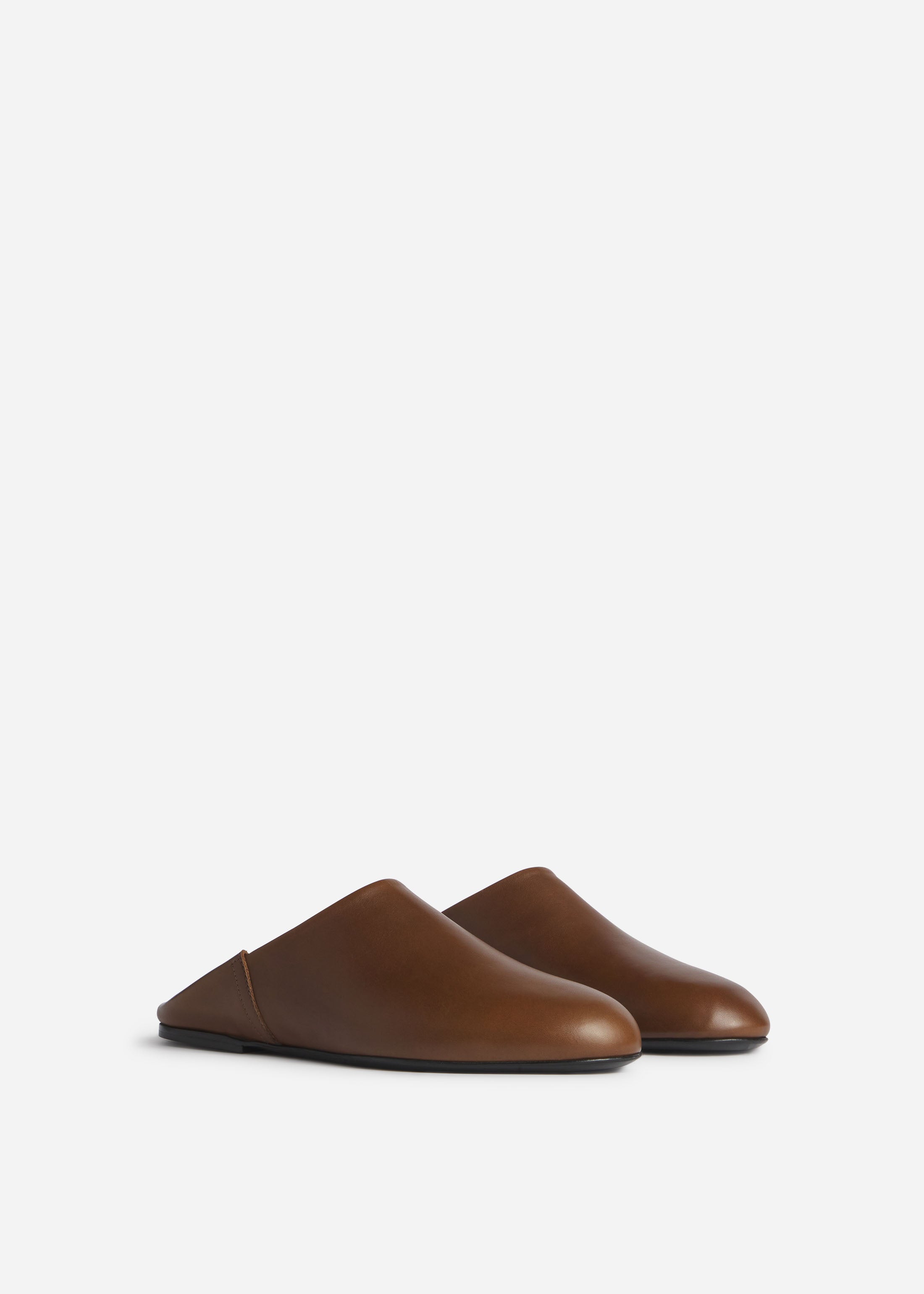 Babouche Mule in Smooth Leather - Cognac