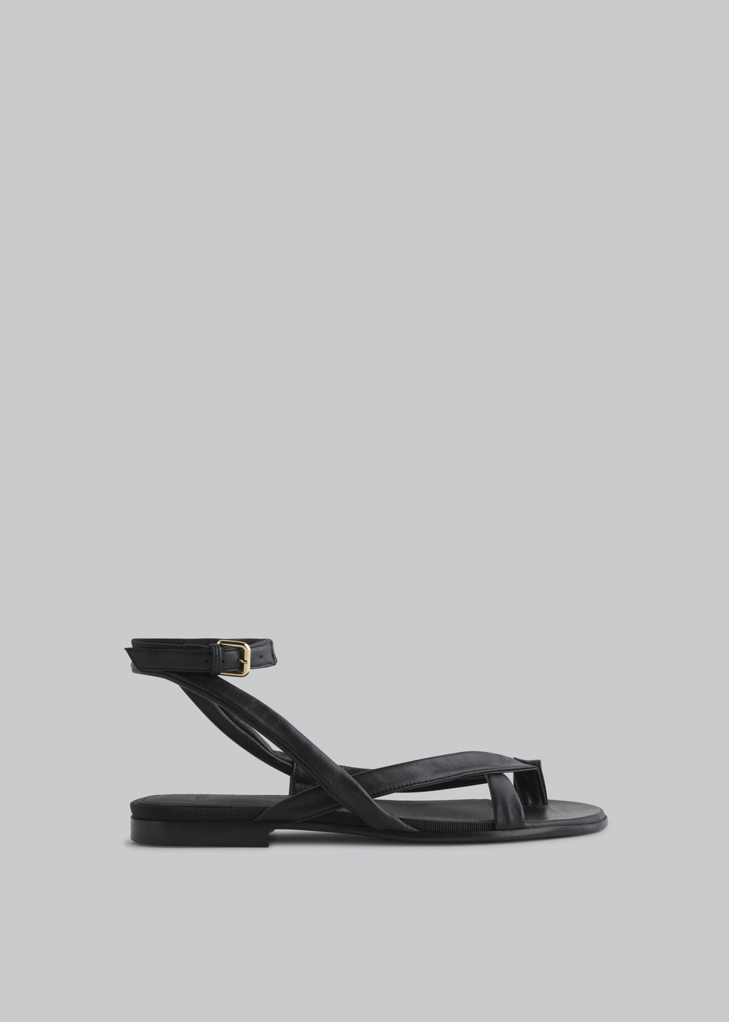 Asymmetric Toe Ring Gladiator Sandal - Black - CO