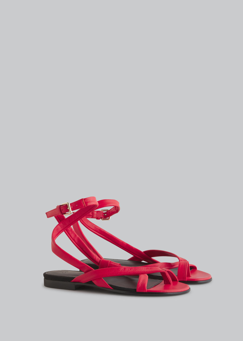 Asymmetric Toe Ring Gladiator Sandal - Red - CO