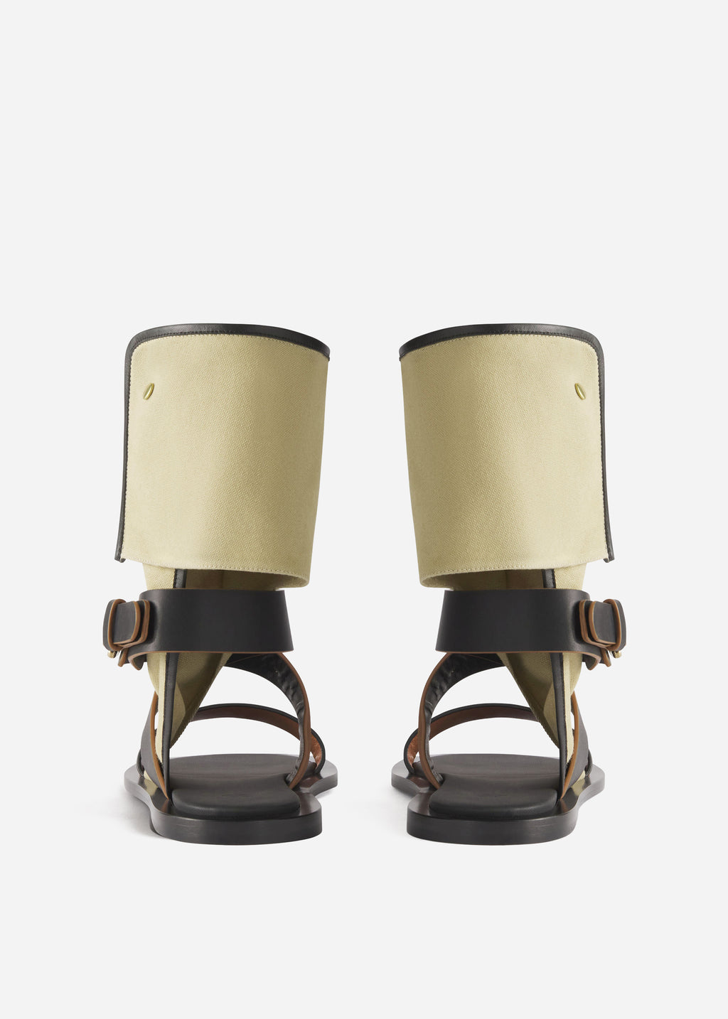 Canvas Gladiator Wrap Sandal in Ecru - CO