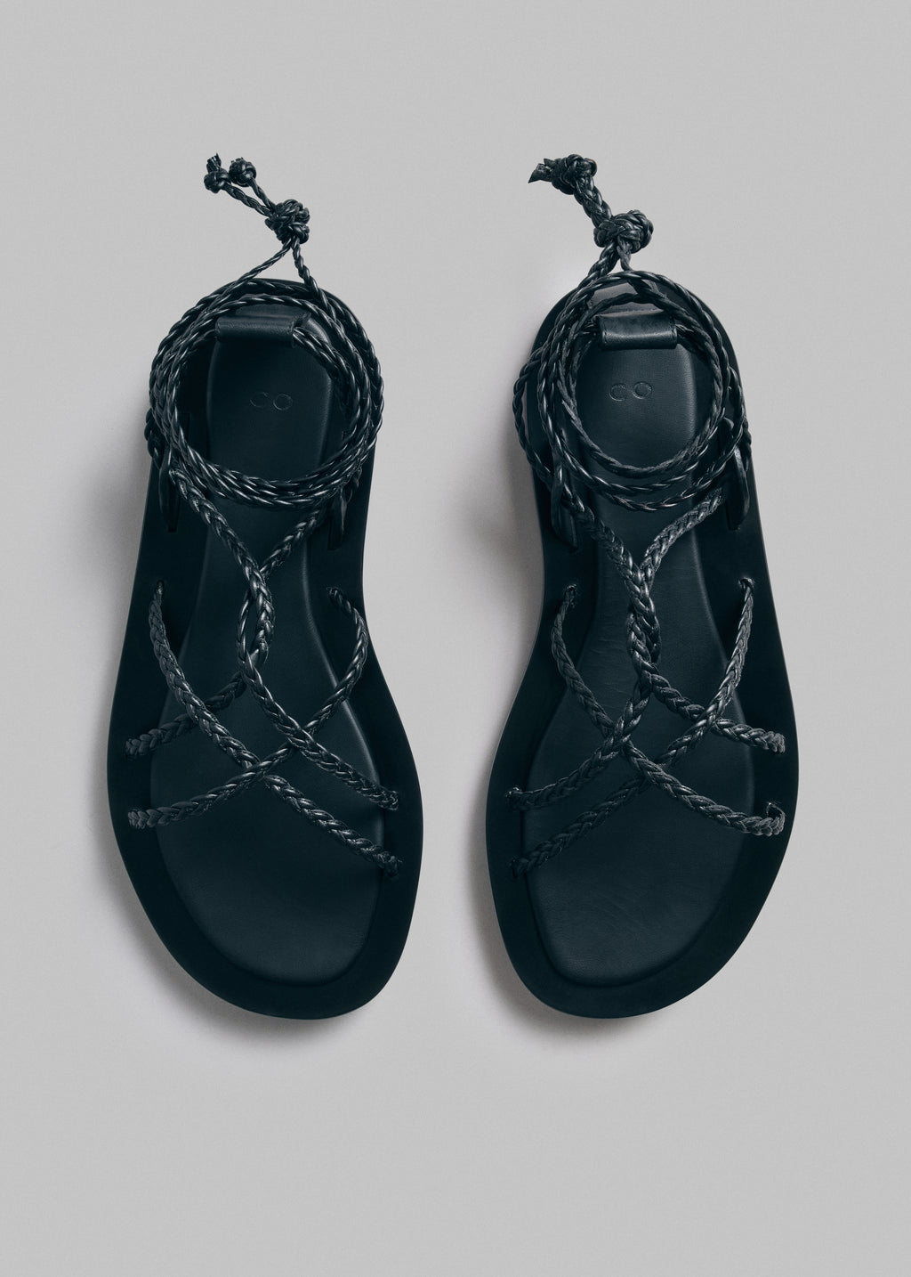 Gladiator Rope Sandal in Leather - Black - CO