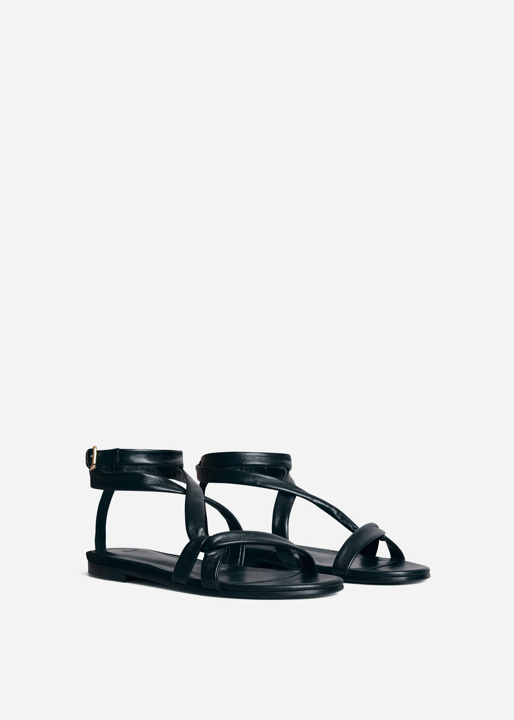 Asymmetric Leather Sandal in Black - CO