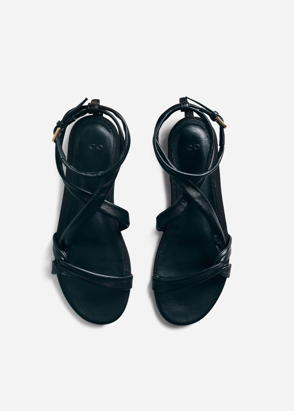 Asymmetric Leather Sandal in Black - CO