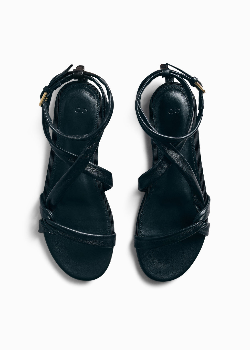 Strappy Sandal in Leather - Black - CO