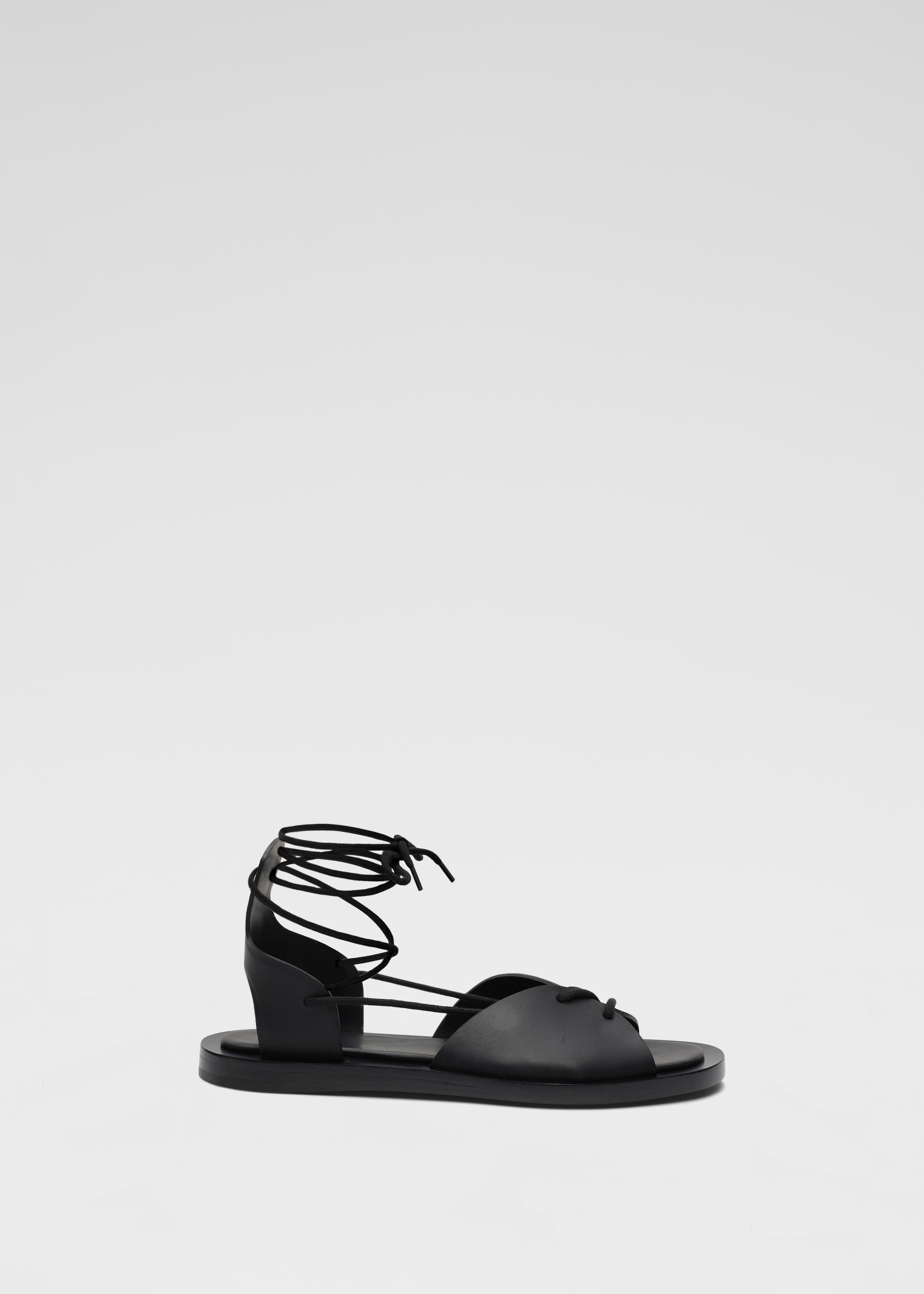 Gladiator Sandal in Leather - Black - CO Collections